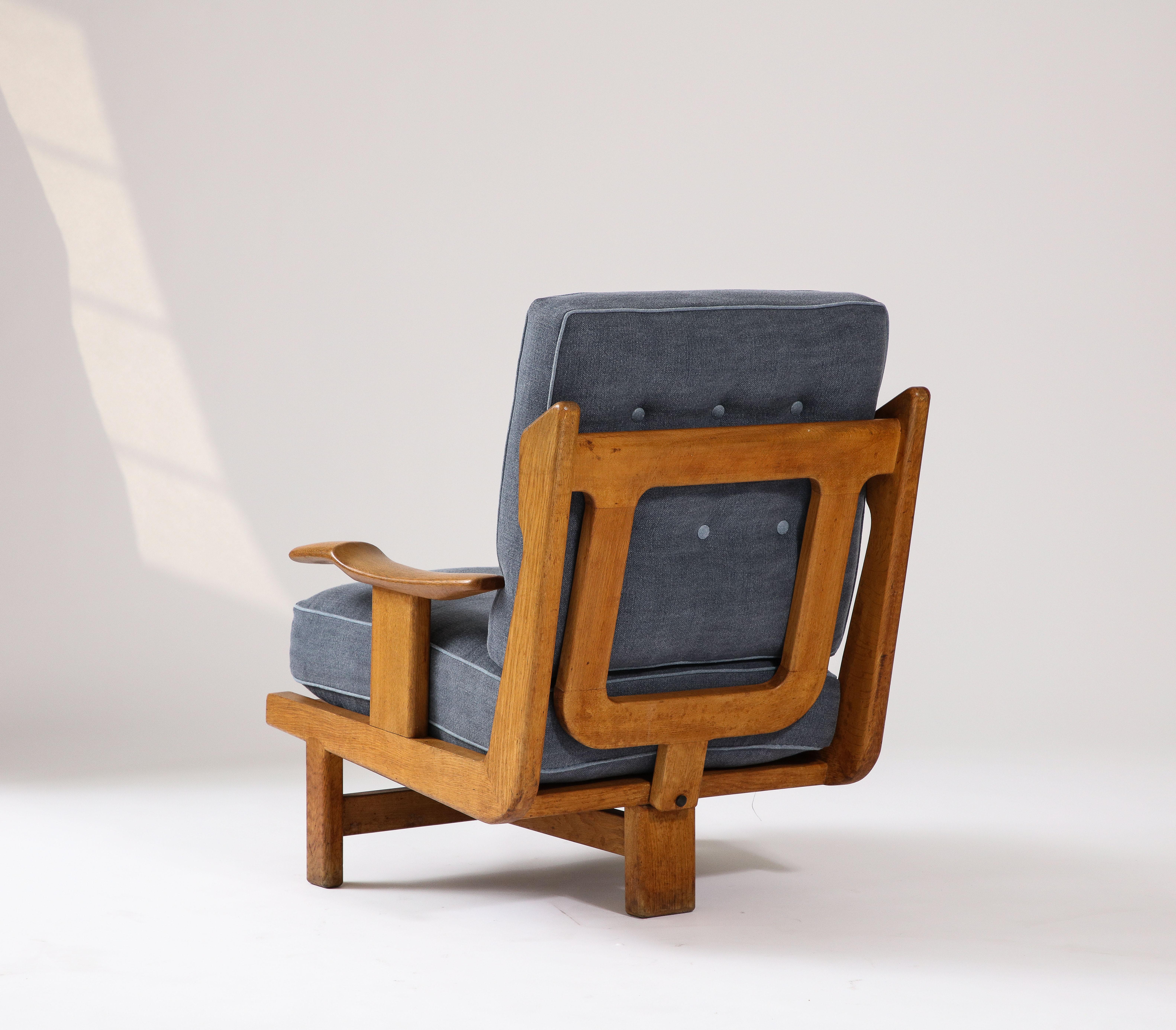 Rare fauteuil tripode de Guillerme et Chambron, France, vers 1960 en vente 7