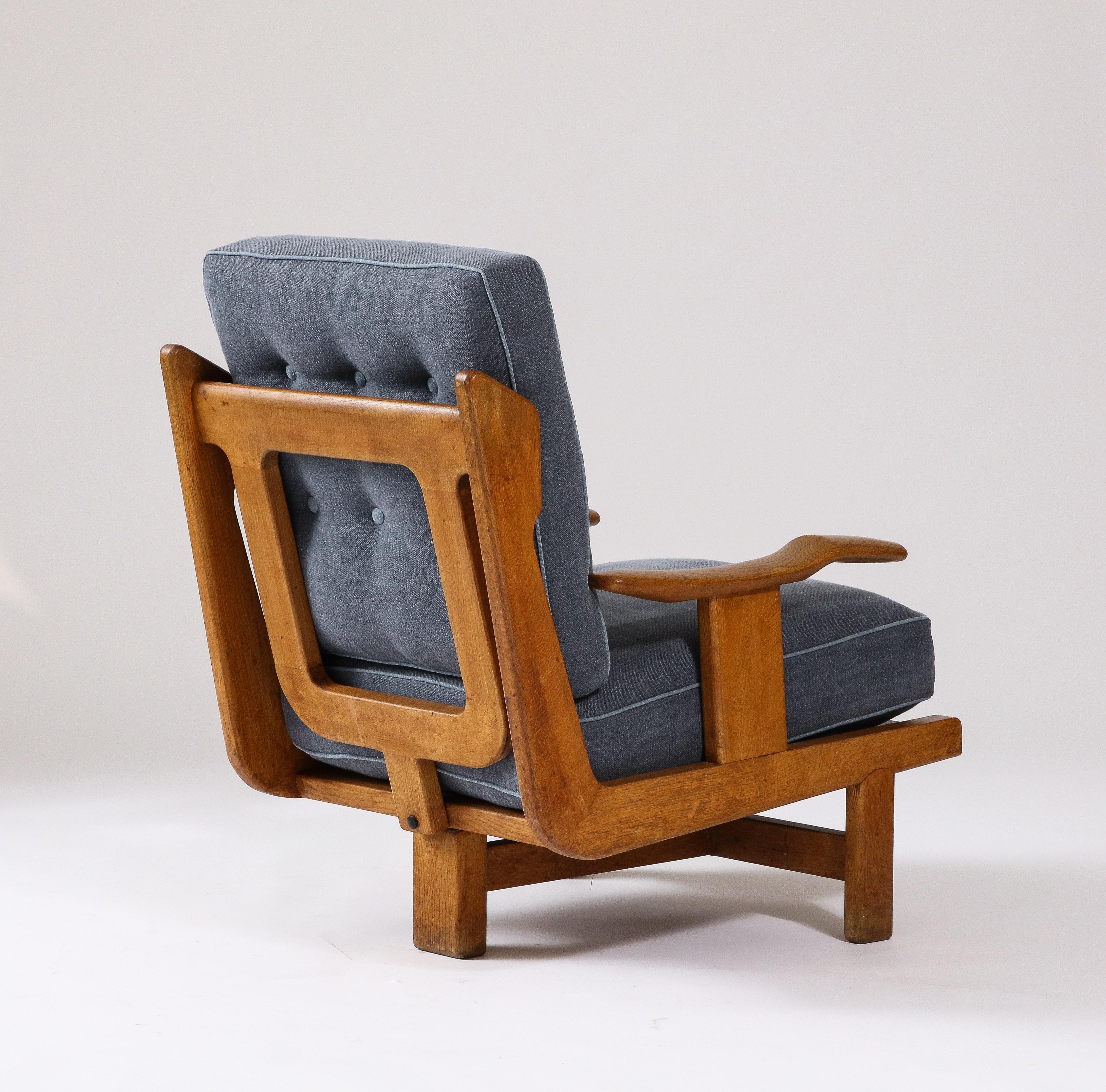 Rare fauteuil tripode de Guillerme et Chambron, France, vers 1960 en vente 9