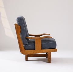 Rare Tripod Armchair by Guillerme et Chambron, France, c. 1960