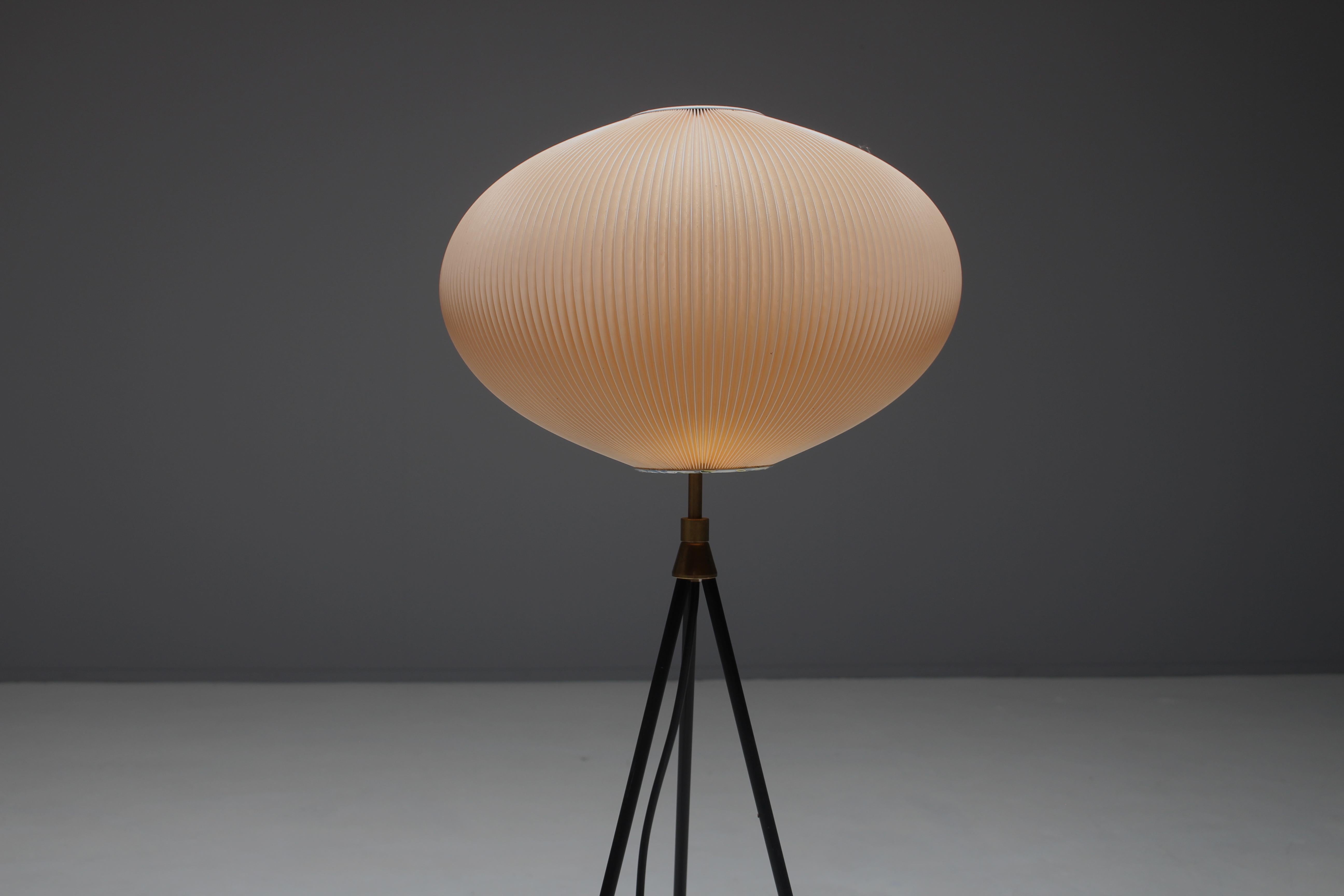 Brass Rare Tripod Floor Lamp by Aro Leuchte, Germany, 1950s For Sale