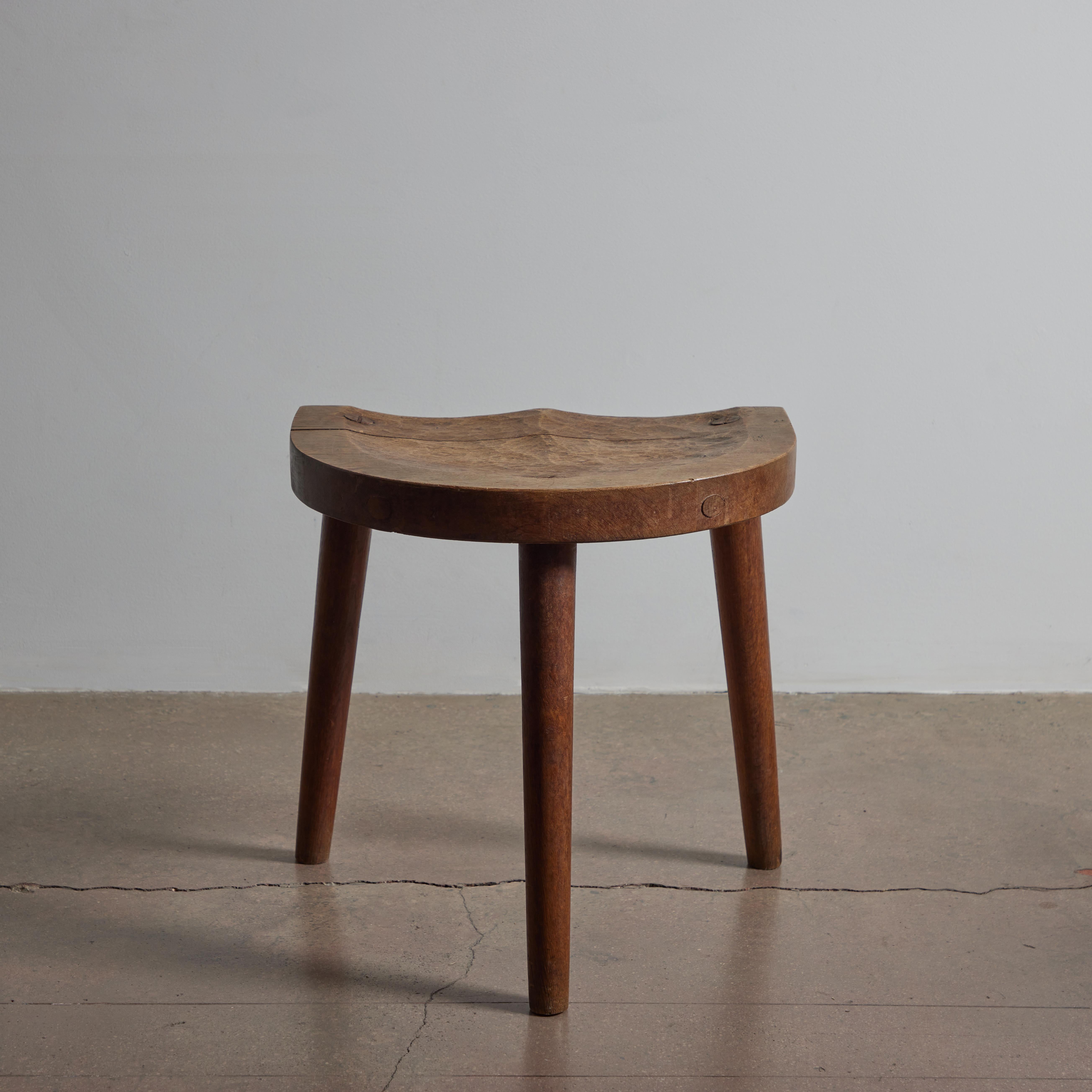Rare Tripod Stools by Jean Touret for Ateliers Marolles For Sale 4