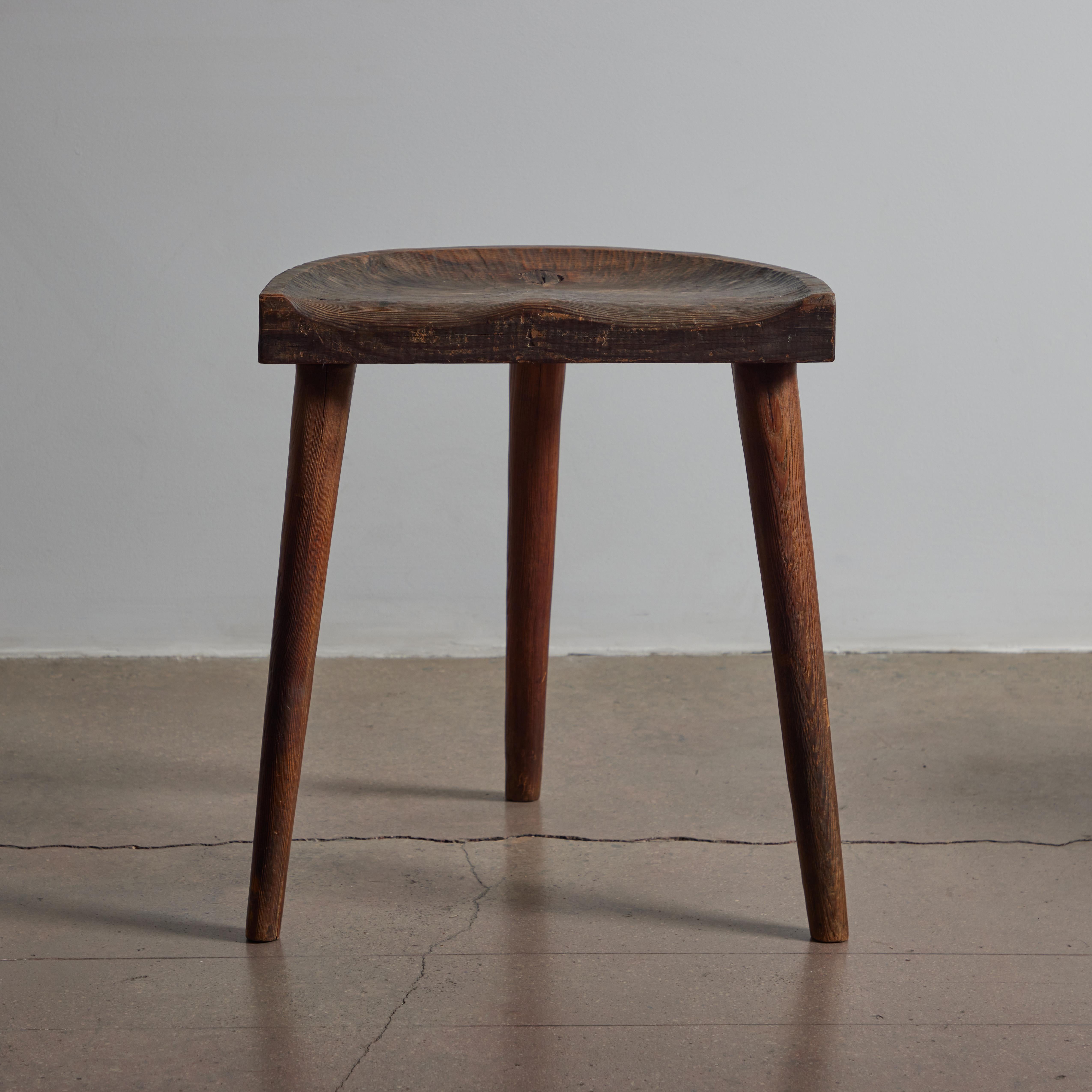 Rare Tripod Stools by Jean Touret for Ateliers Marolles For Sale 10