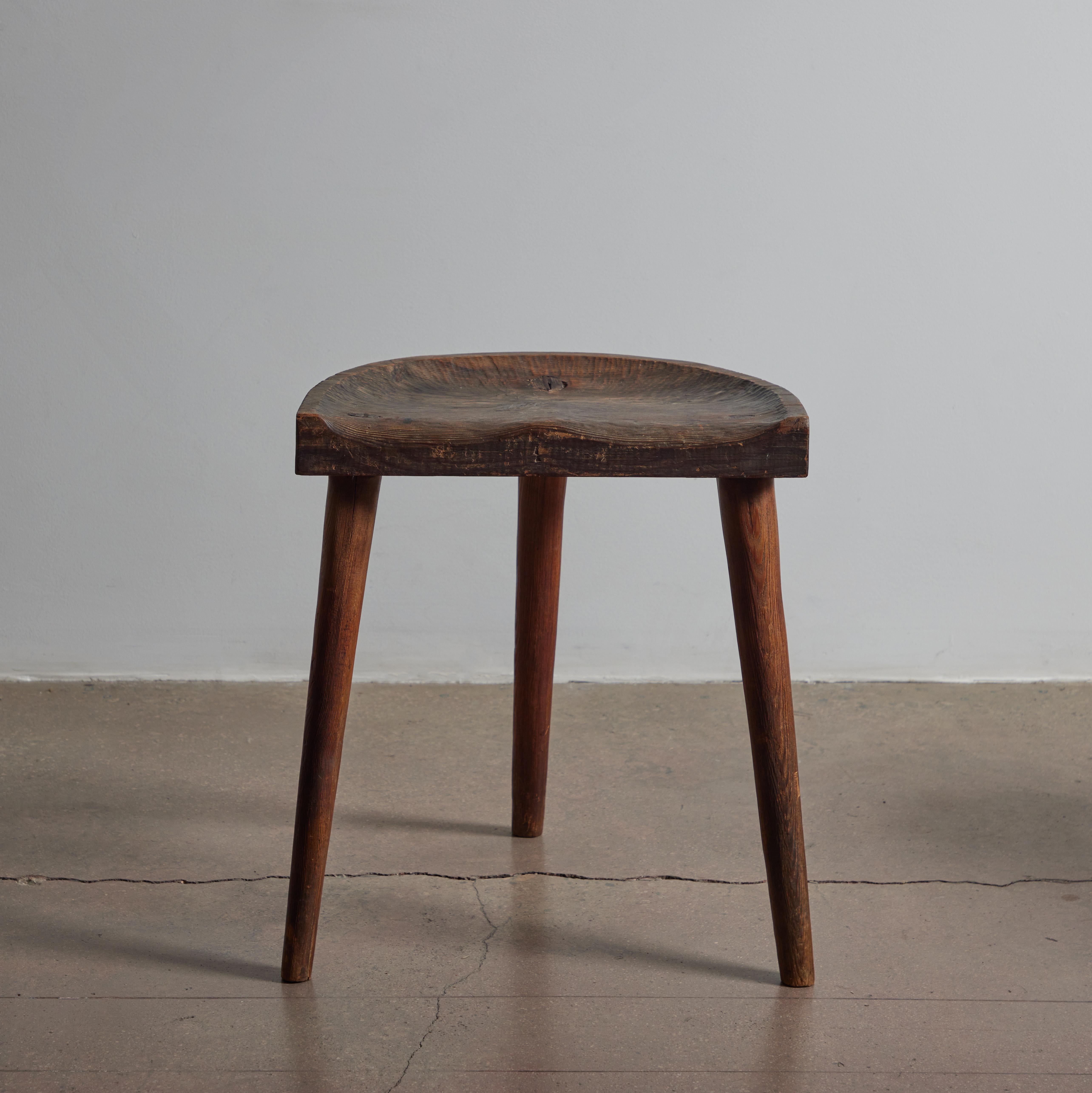 Rare Tripod Stools by Jean Touret for Ateliers Marolles For Sale 11