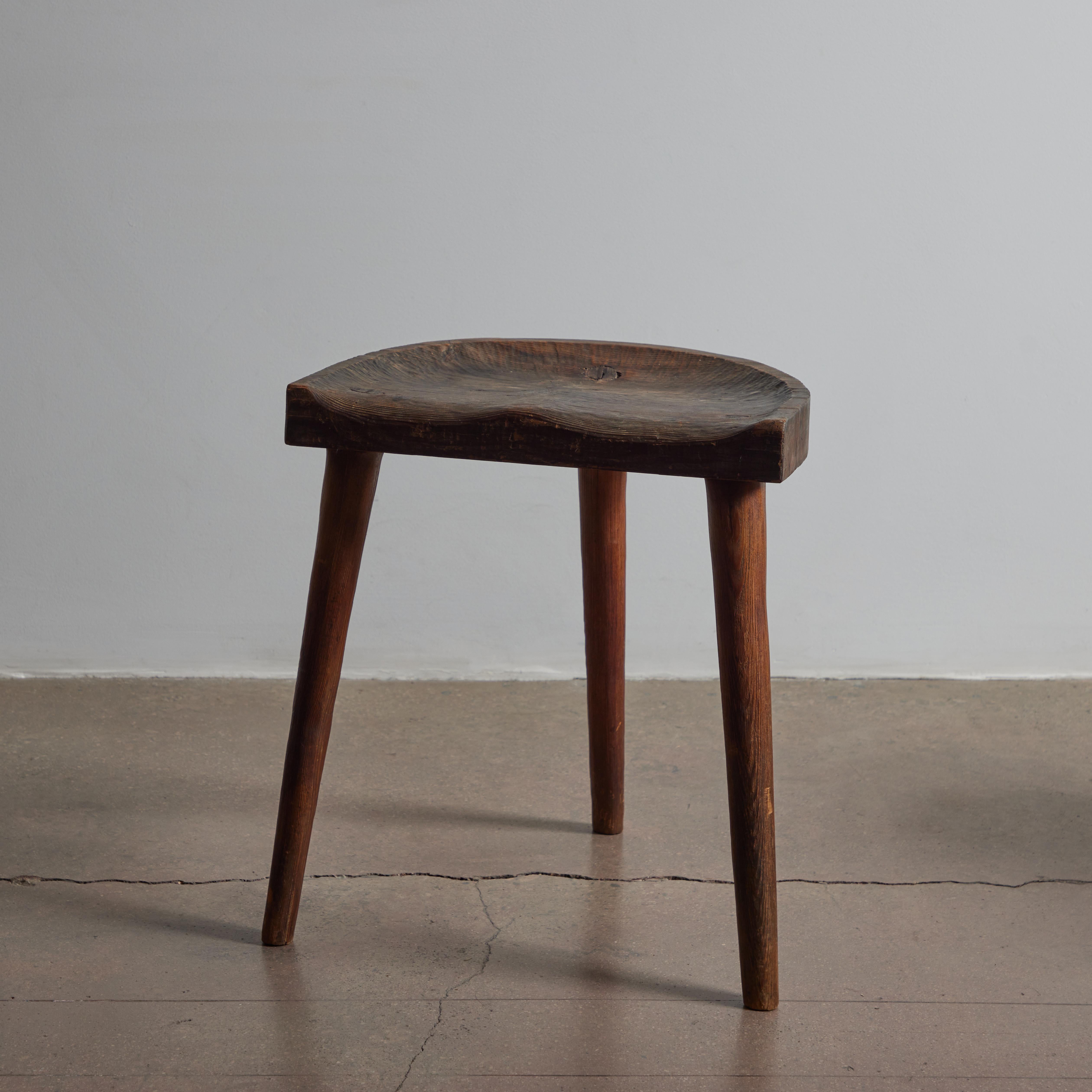 Rare Tripod Stools by Jean Touret for Ateliers Marolles For Sale 12