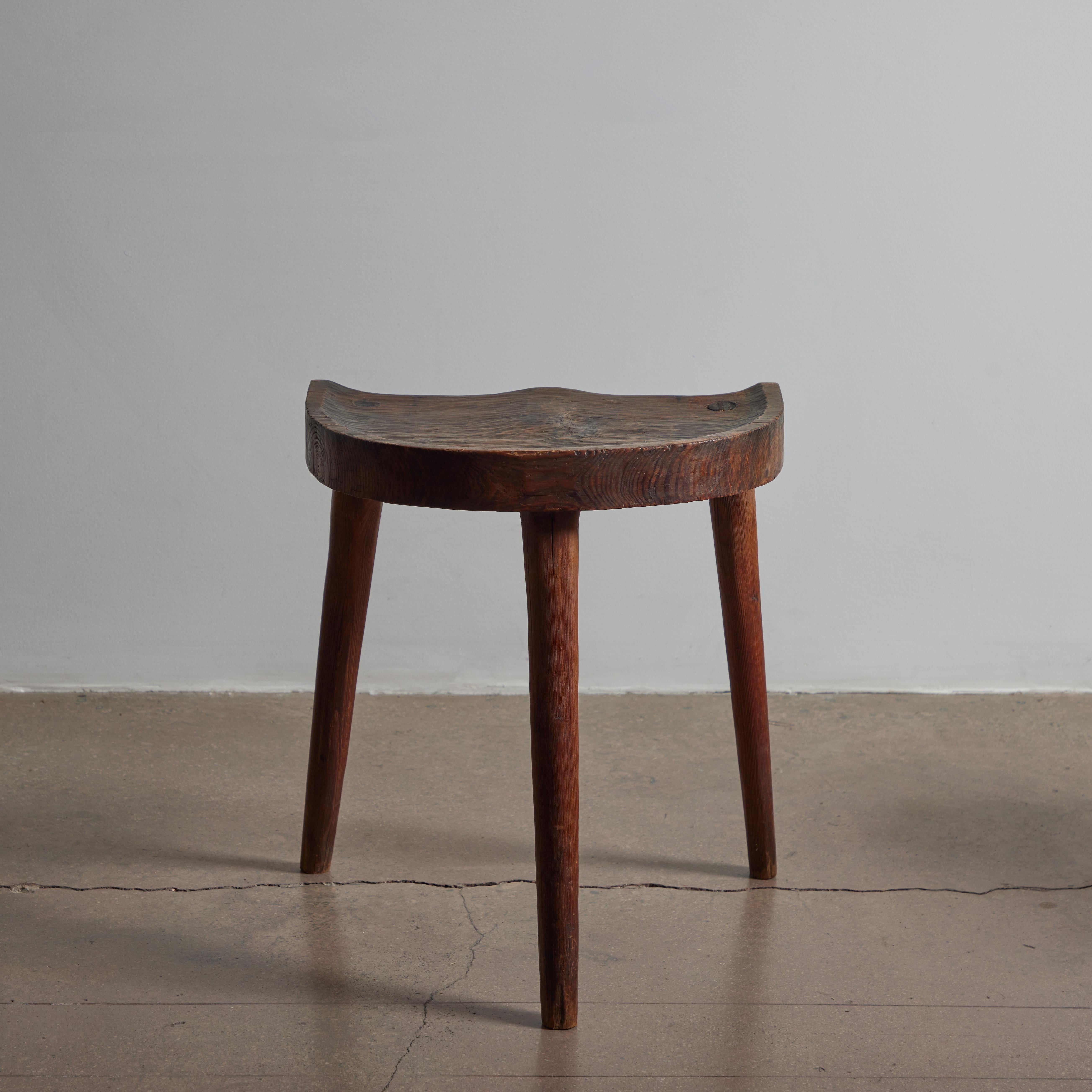 Rare Tripod Stools by Jean Touret for Ateliers Marolles For Sale 14