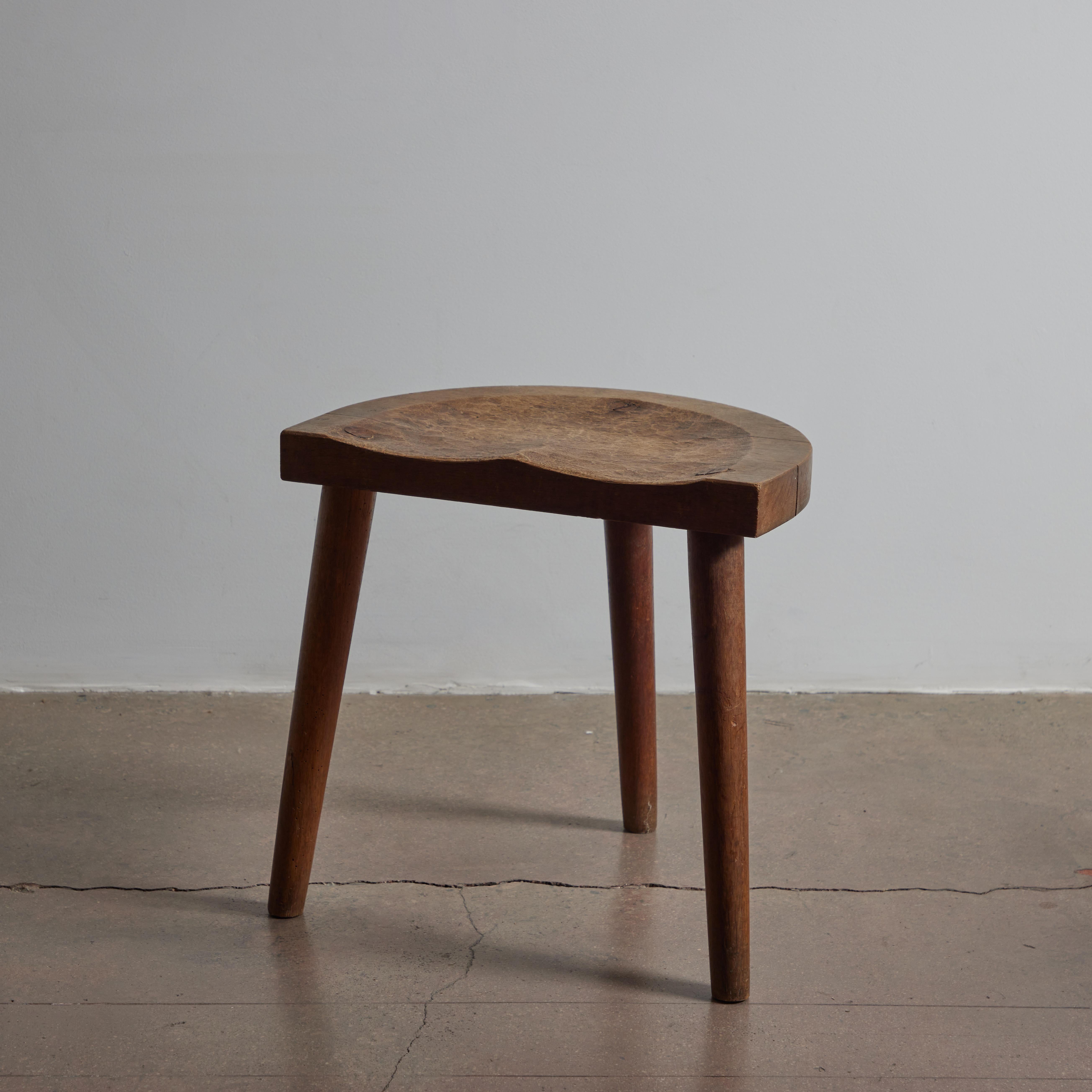 Rare Tripod Stools by Jean Touret for Ateliers Marolles For Sale 2