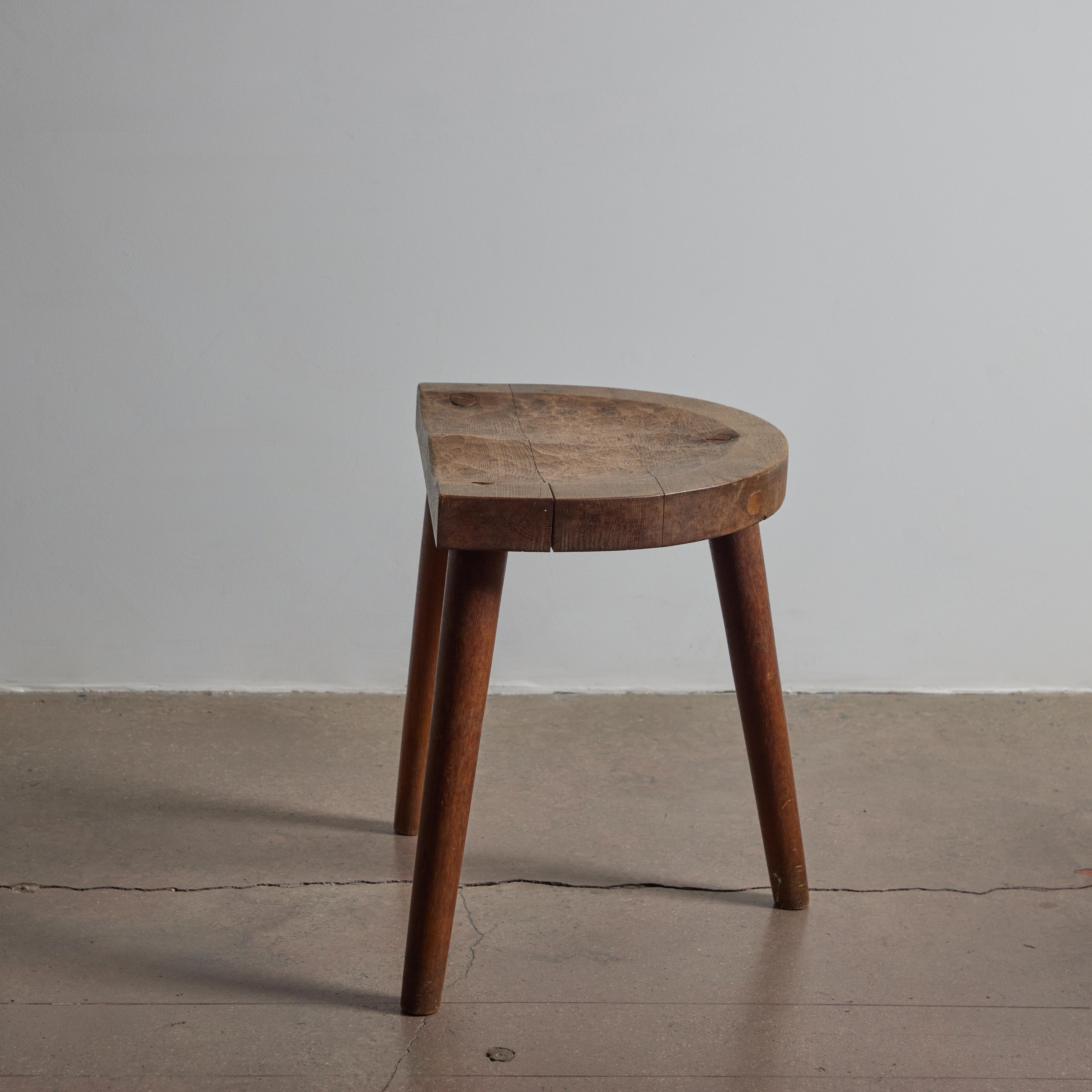 Rare Tripod Stools by Jean Touret for Ateliers Marolles For Sale 3