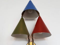Rare Tripple Shaded 'Mosaik' Wall Sconce by Bent Karlby for Lyfa, Denmark 1950's