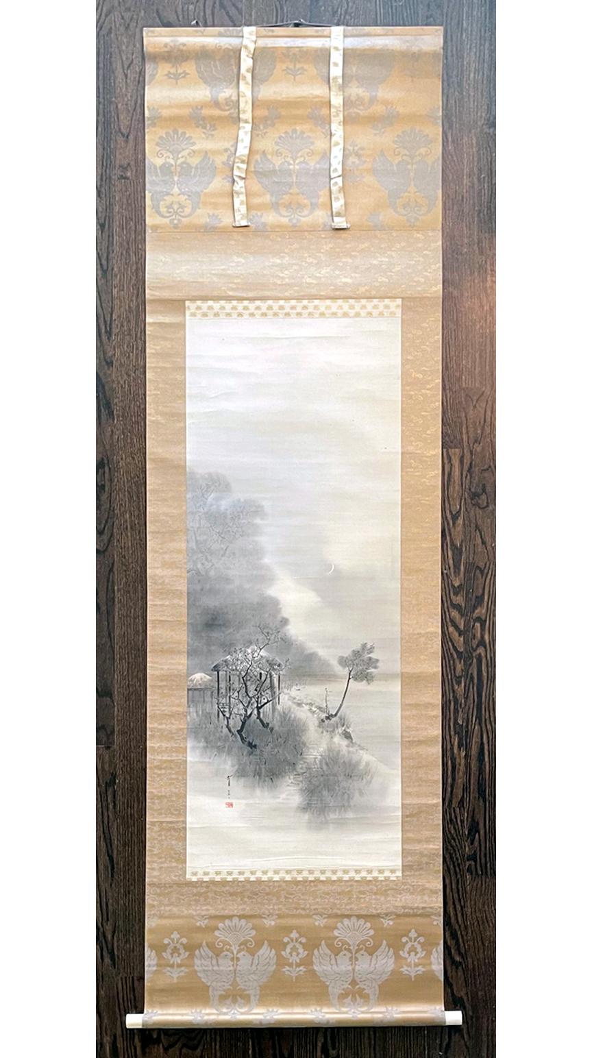 Japanese Rare Triptych Scroll Paintings by Watanabe Seitei Meiji Period For Sale