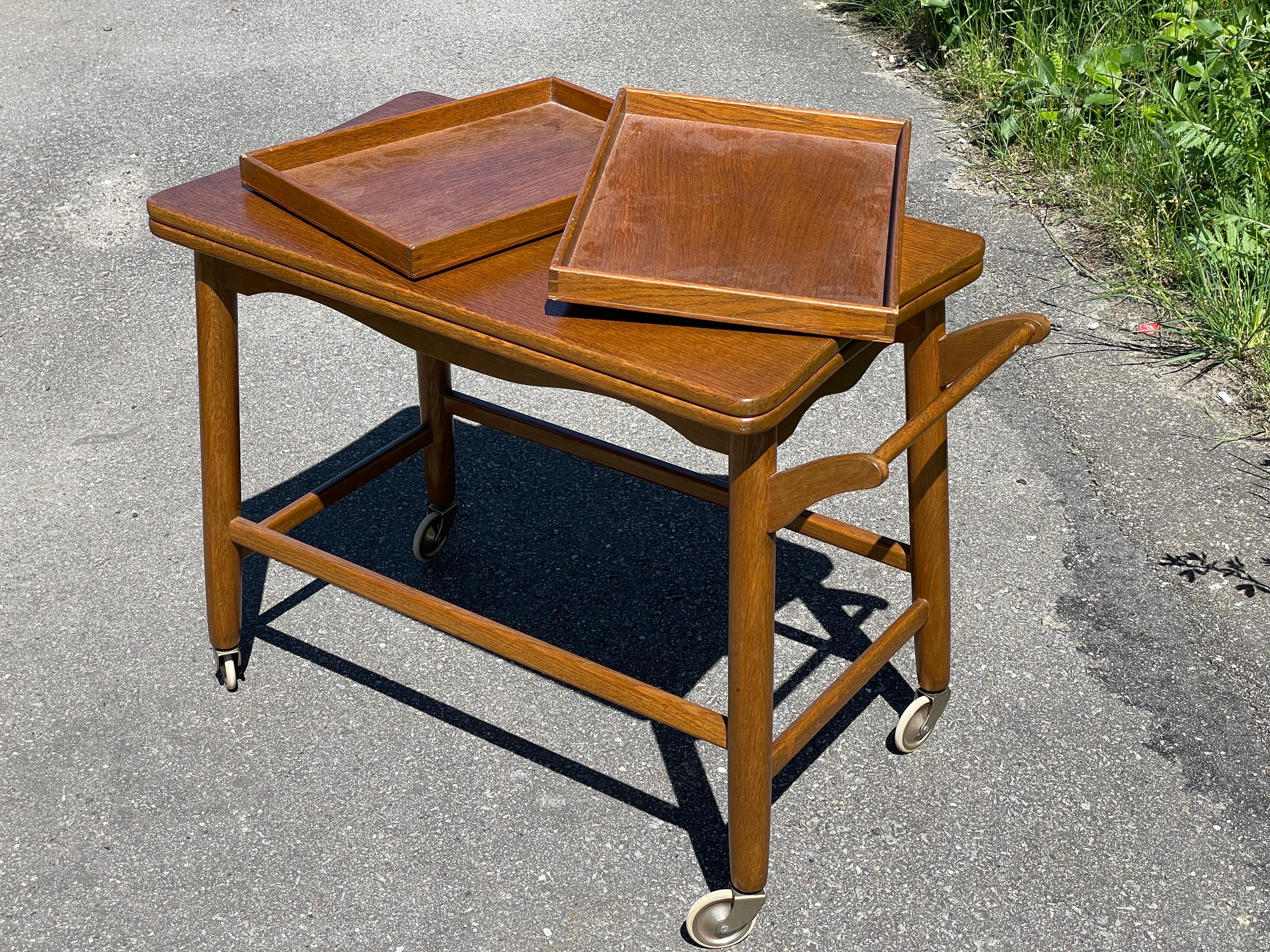 Frode Holm bar cart from the 1960´s with trays and foldable table.