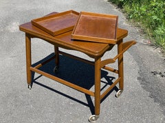 Rare Trolley in Oak Designed by Frode Holm for Illums Bolighus in Denmark 1960´S