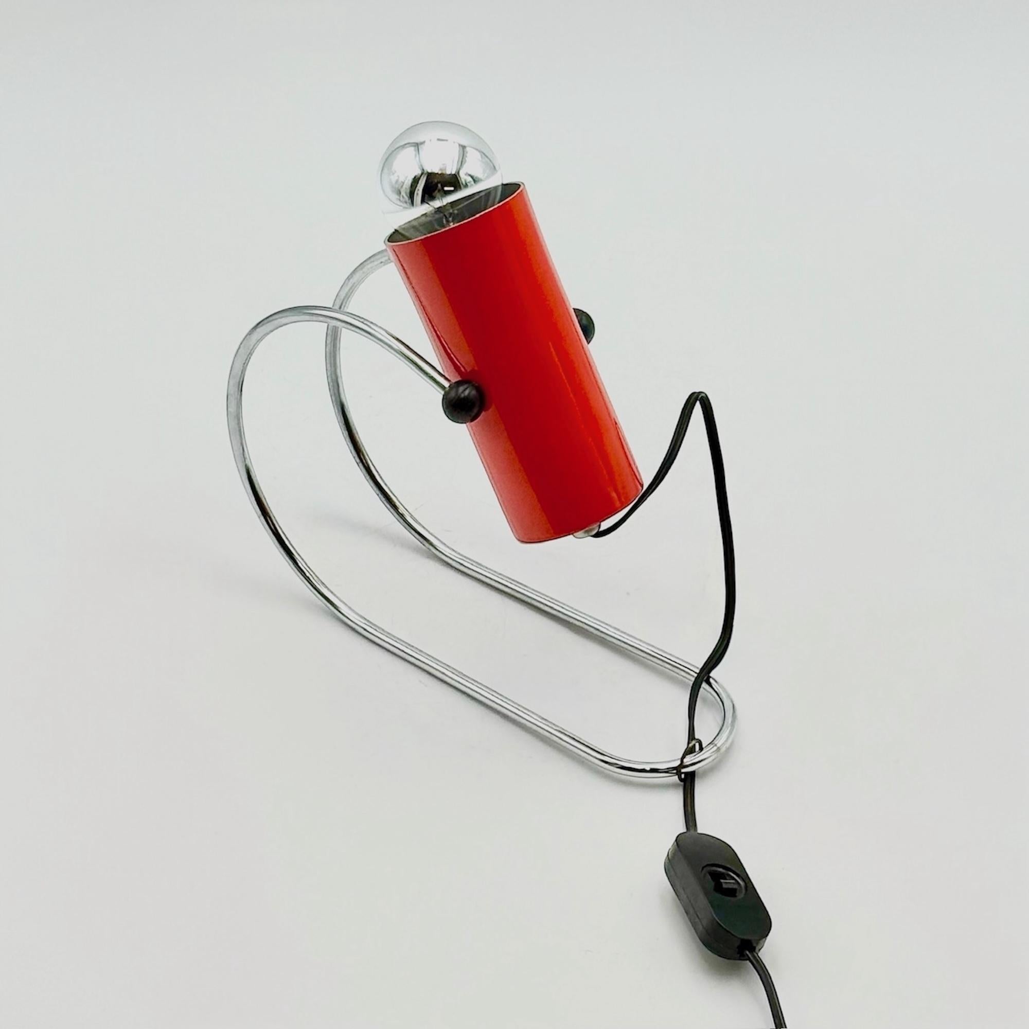 Rare 'Tube' Orange Lamp by Targetti Sankey - MCM Italian Design Icon For Sale 5