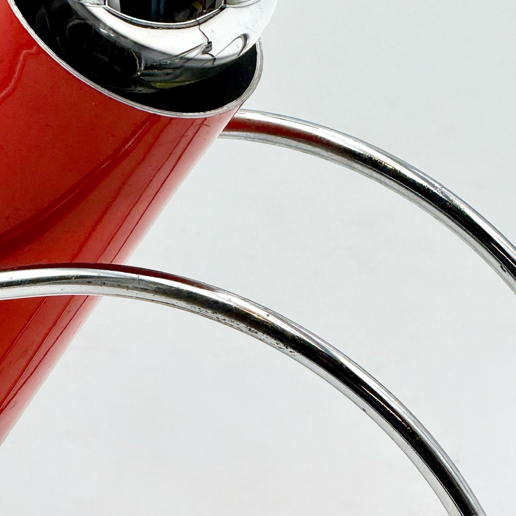 Mid-Century Modern Rare 'Tube' Orange Lamp by Targetti Sankey - MCM Italian Design Icon For Sale
