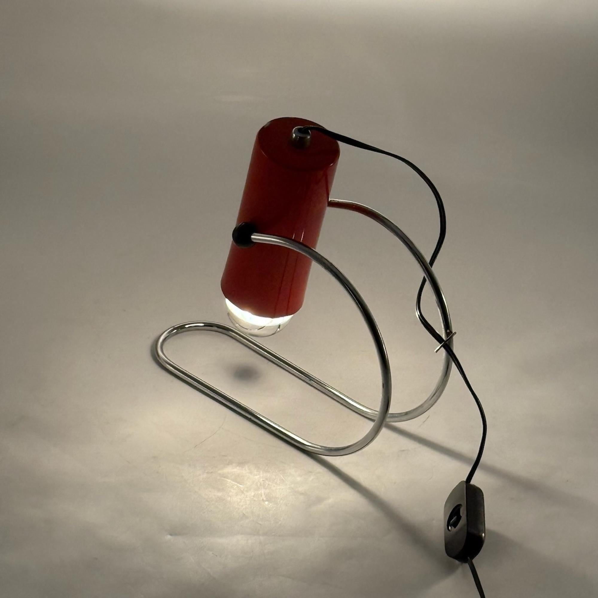 Late 20th Century Rare 'Tube' Orange Lamp by Targetti Sankey - MCM Italian Design Icon For Sale