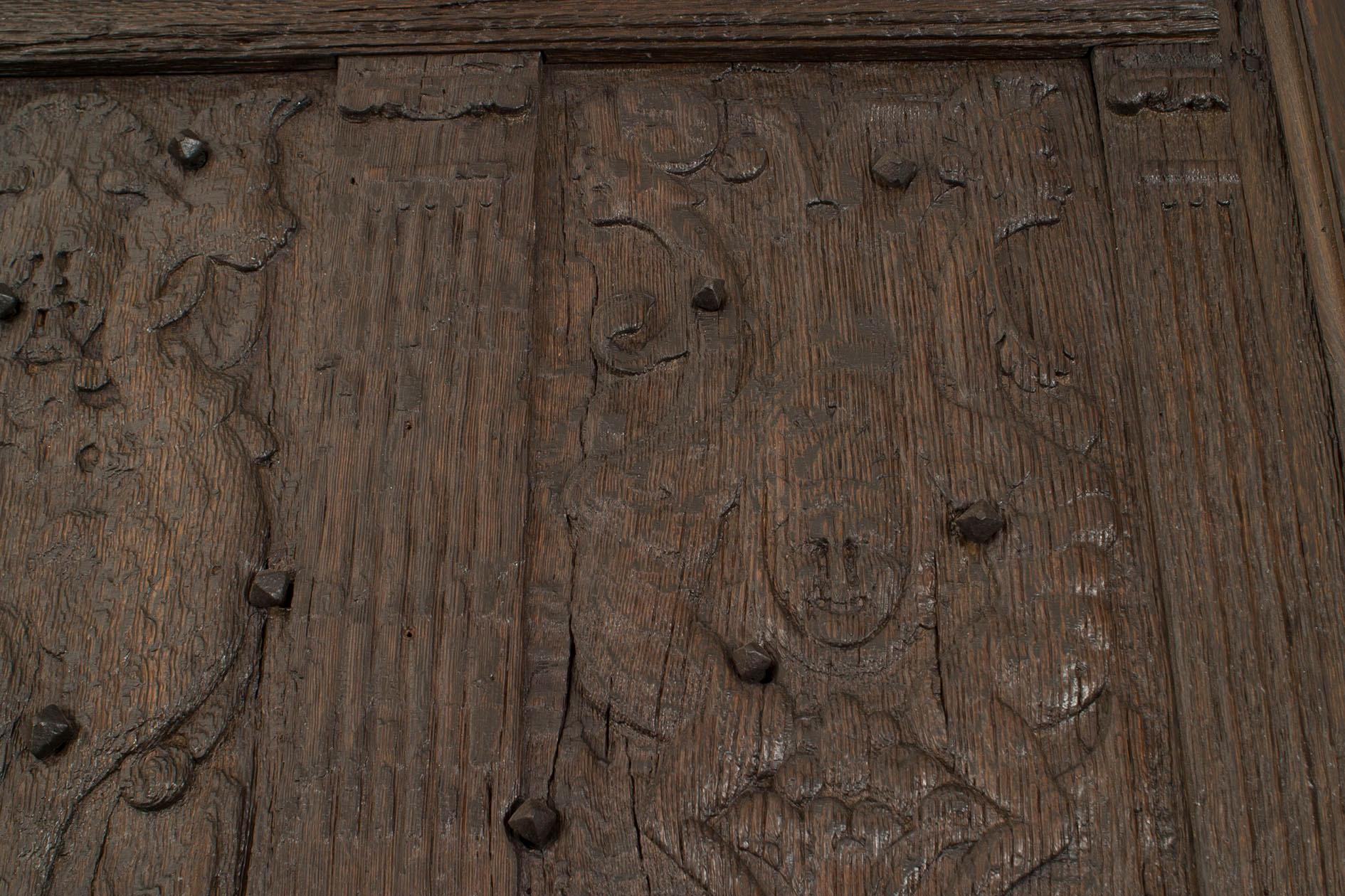 British English Renaissance Carved Oak Paneled Room For Sale