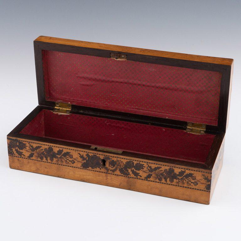 Rare Tunbridge Ware Glove Box by Thomas Waterman c1860 For Sale 1