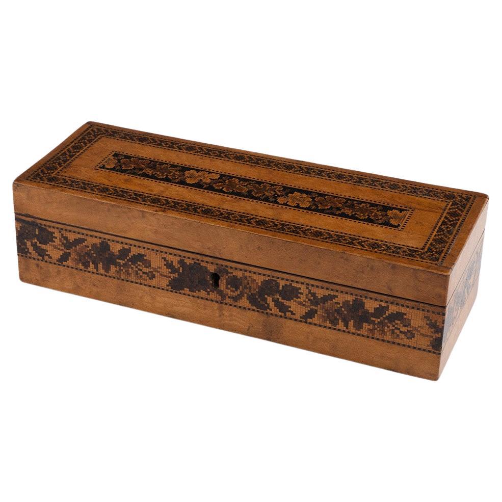 Rara guantera de Tunbridge Ware de Thomas Waterman c1860