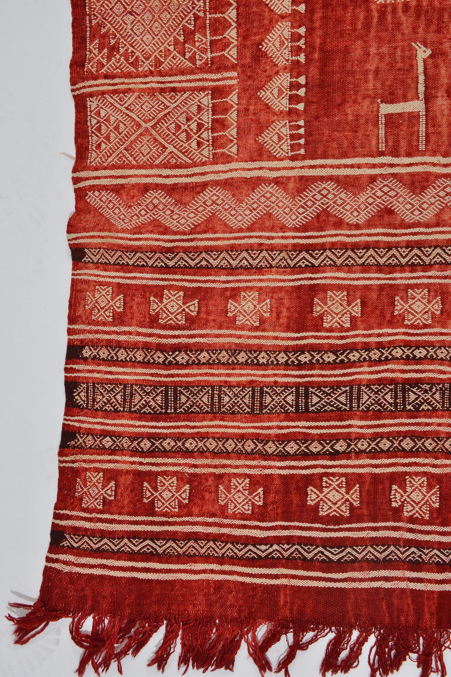 Raro Tejido Bordado Ouedzem Tunecino de Colección Privada en venta 5