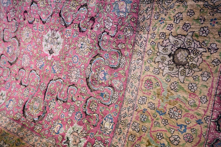 Rare Turkish Antique Signed “ZAREH” Peyman Koum Kapi Rug For Sale at