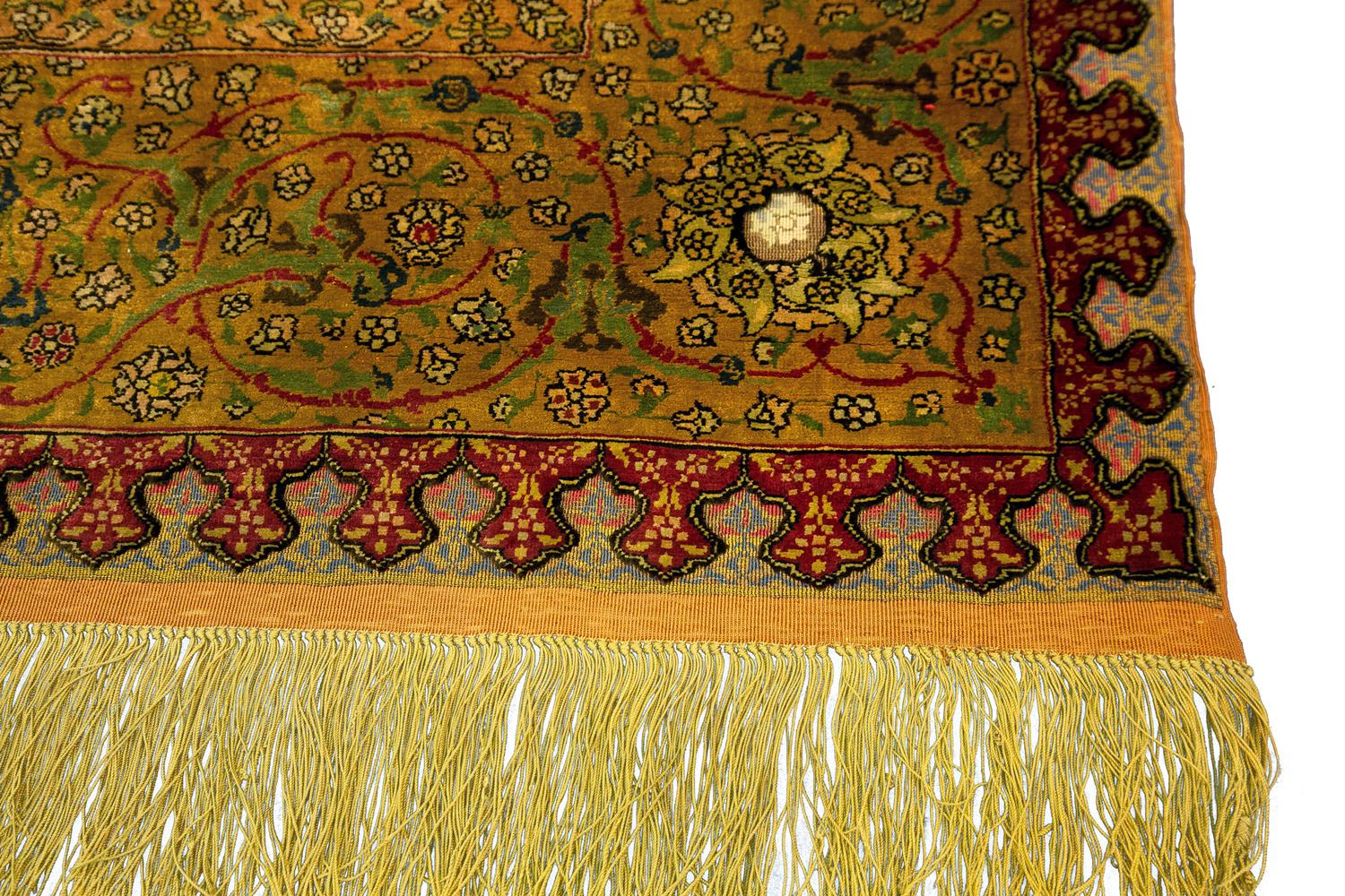 Seltener türkischer antiker signierter ZAREH Peyman Koum Kapi-Teppich (19. Jahrhundert) im Angebot