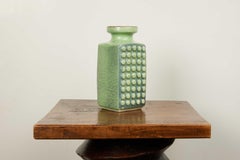 Rare vase en céramique "DOTS" de lave grasse turquoise VEB HALDENSLEBEN, RDA Allemagne, années 1970