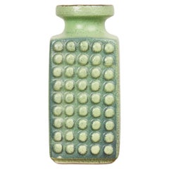 Rare turquoise fat lava "DOTS" Ceramic Vase VEB HALDENSLEBEN, GDR Germany, 1970s