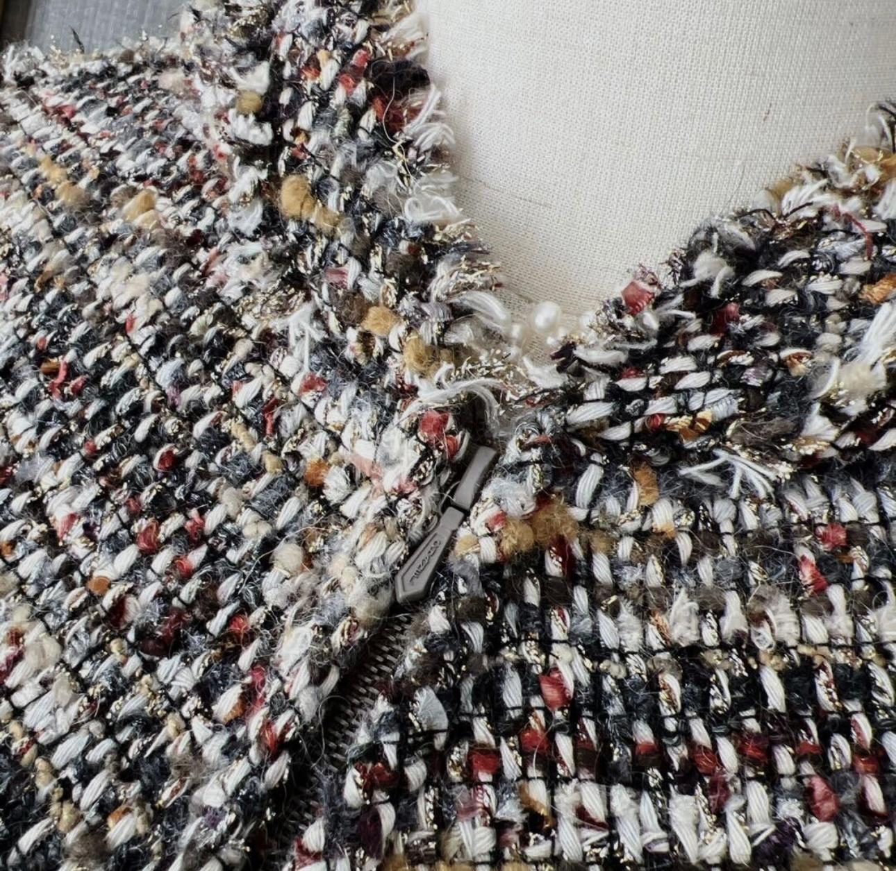 Chanel Seltene Vintage Tweed-Jacke aus Tweed 36 FR (Schwarz)