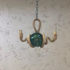 Mid-Century Rare Twisted Rope Sconce Adrien Audoux & Frida Minet