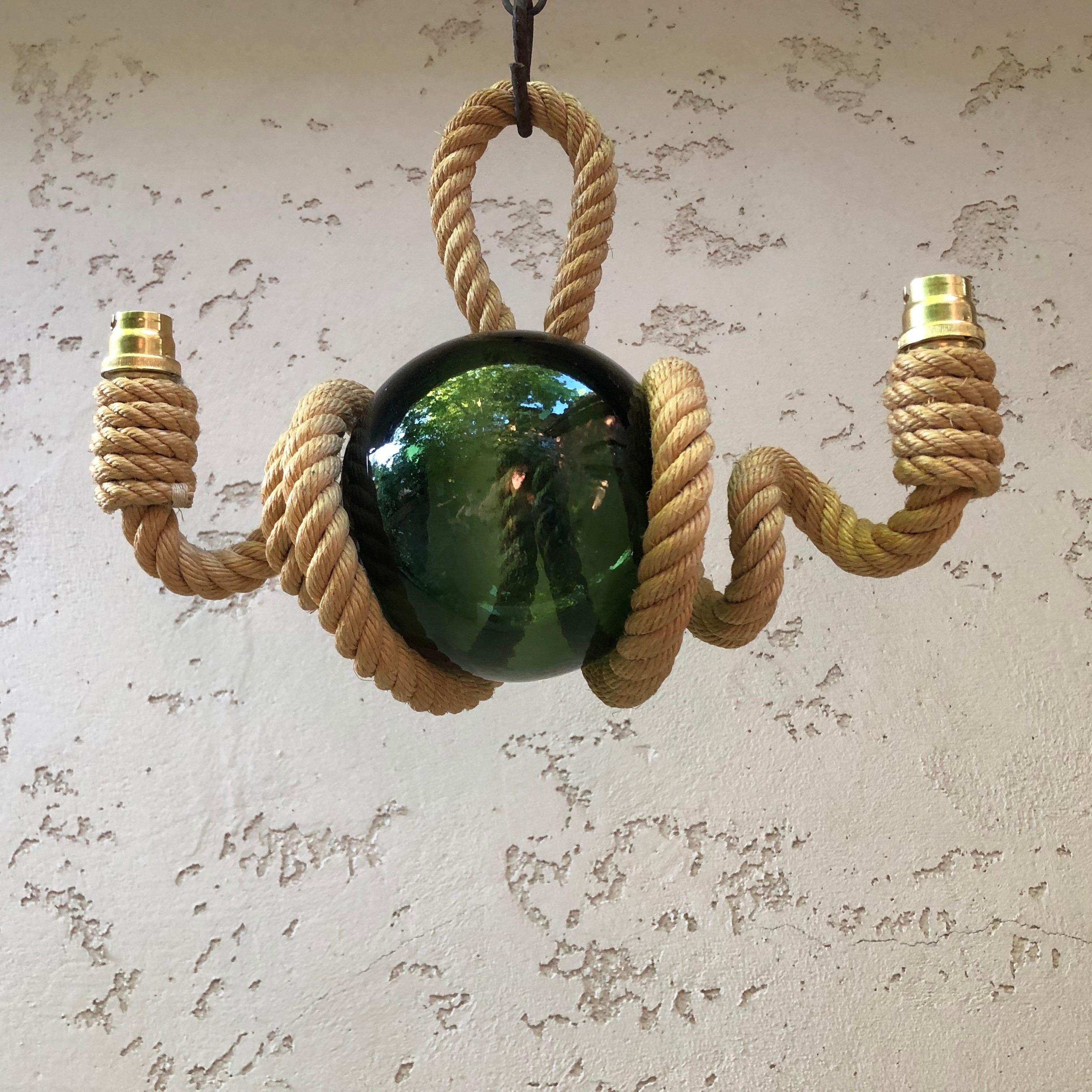 Mid-Century Modern Mid-Century Rare Twisted Rope Sconce Adrien Audoux & Frida Minet For Sale