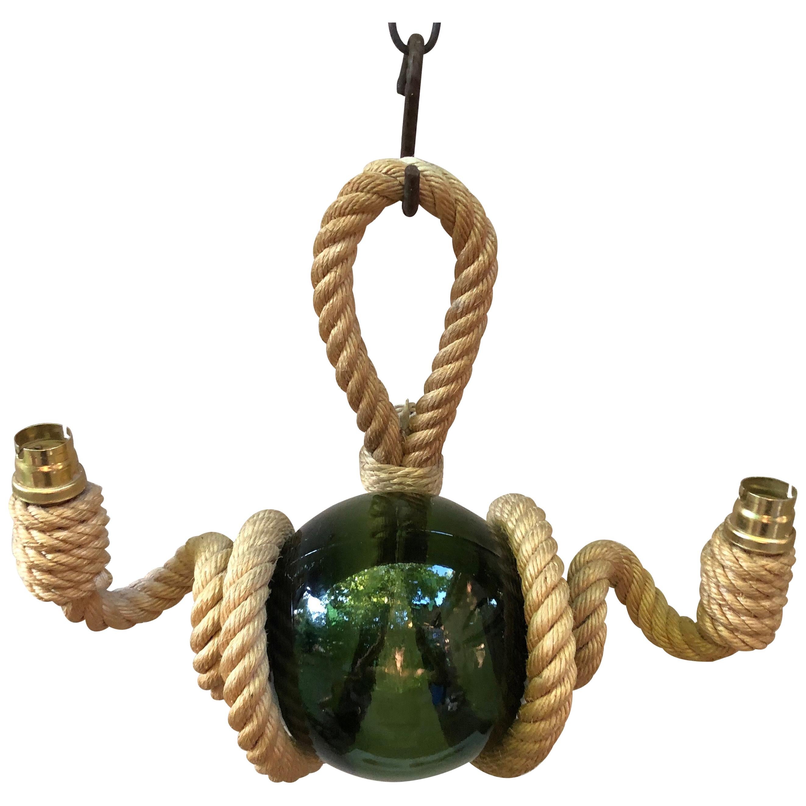 Mid-Century Rare Twisted Rope Sconce Adrien Audoux & Frida Minet For Sale