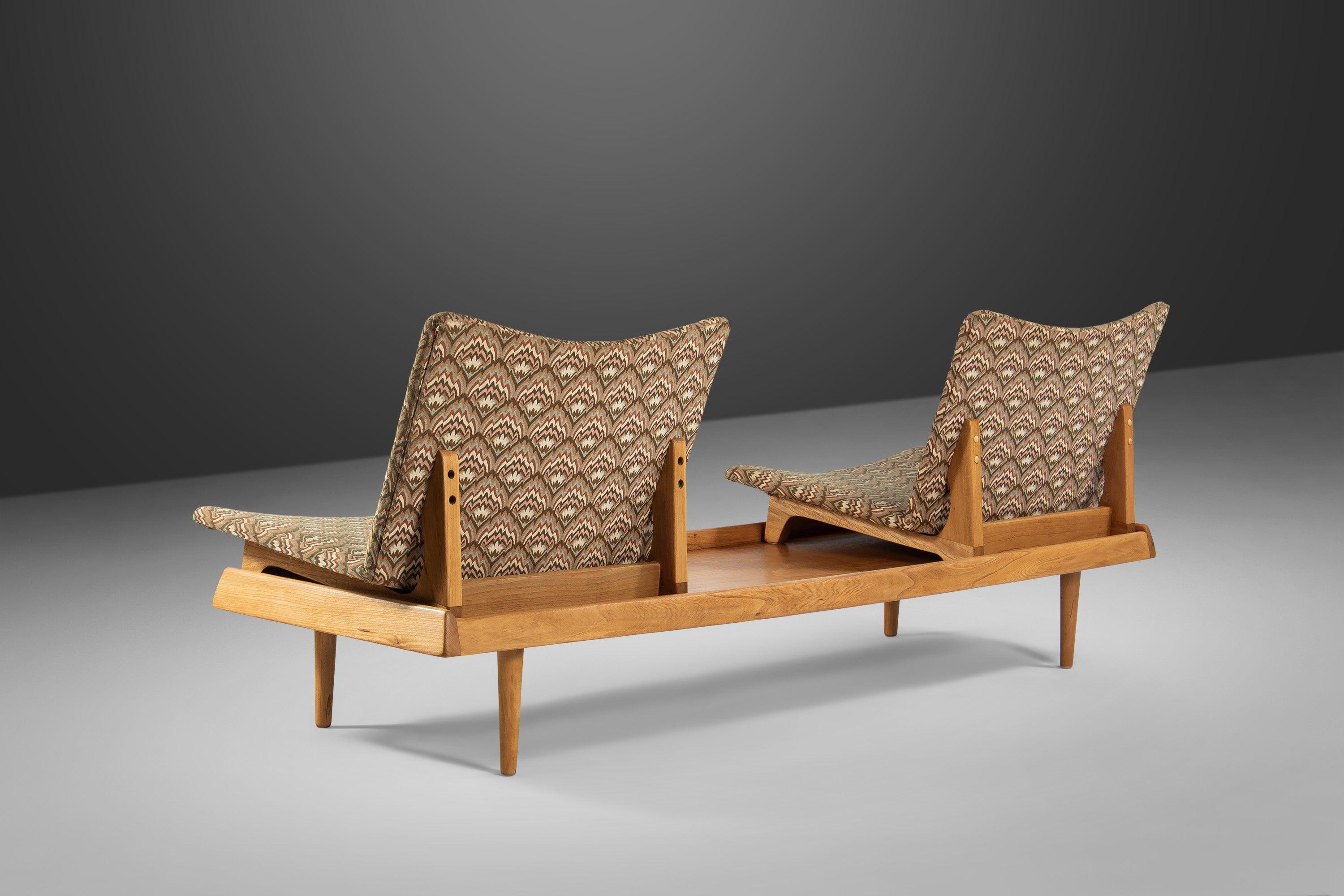 Mid-Century Modern 2 Chair Modular Seating Bench / Sofa in Walnut by Gerald McCabe, USA, c. 1960's