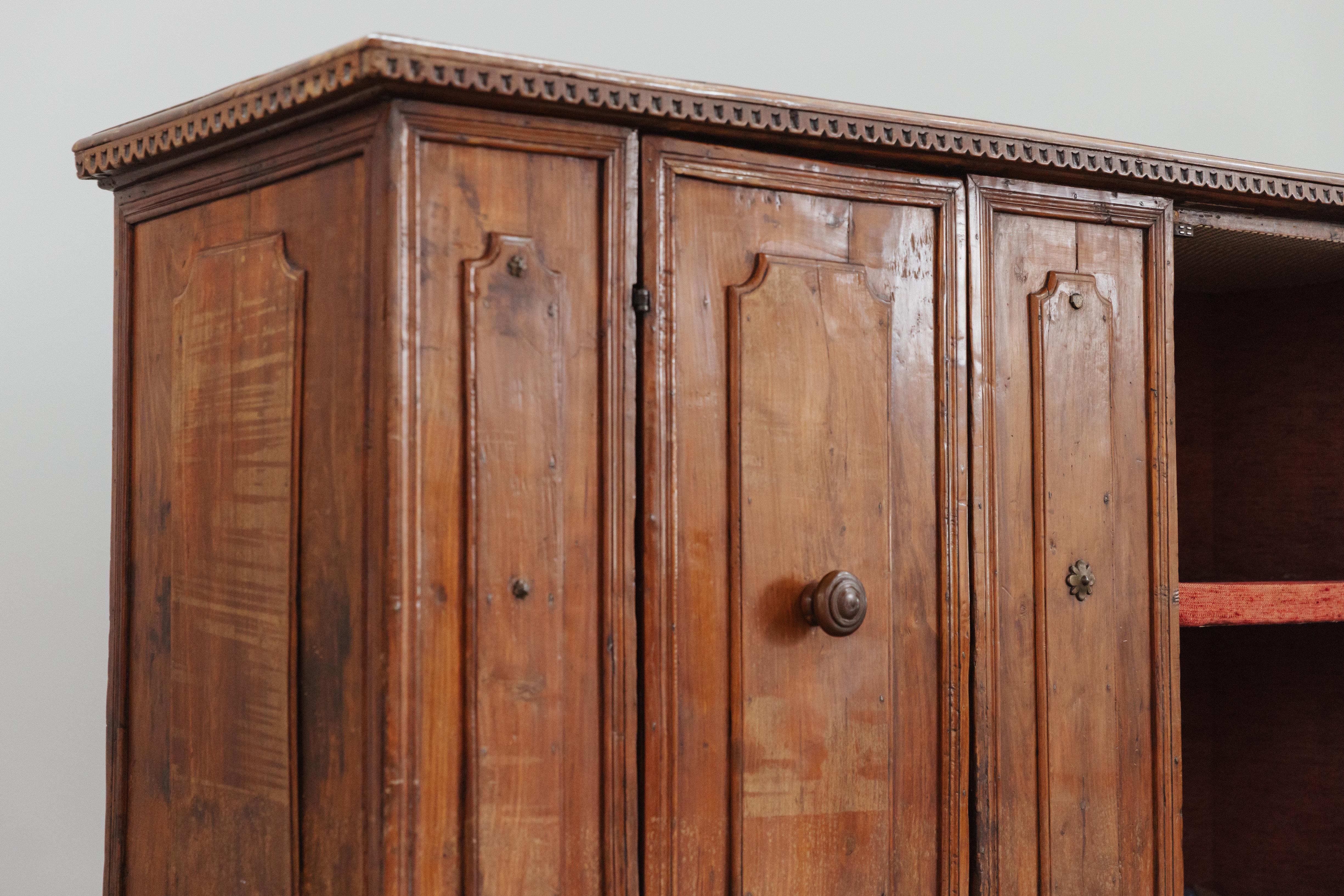 Rare Two Door Cabinet In Walnut From Italy, Circa 1750 For Sale 1