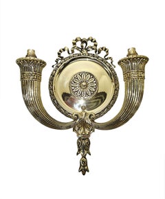 Rare Two Pairs of Early 20th Century Large and Small Brass Wall Lights