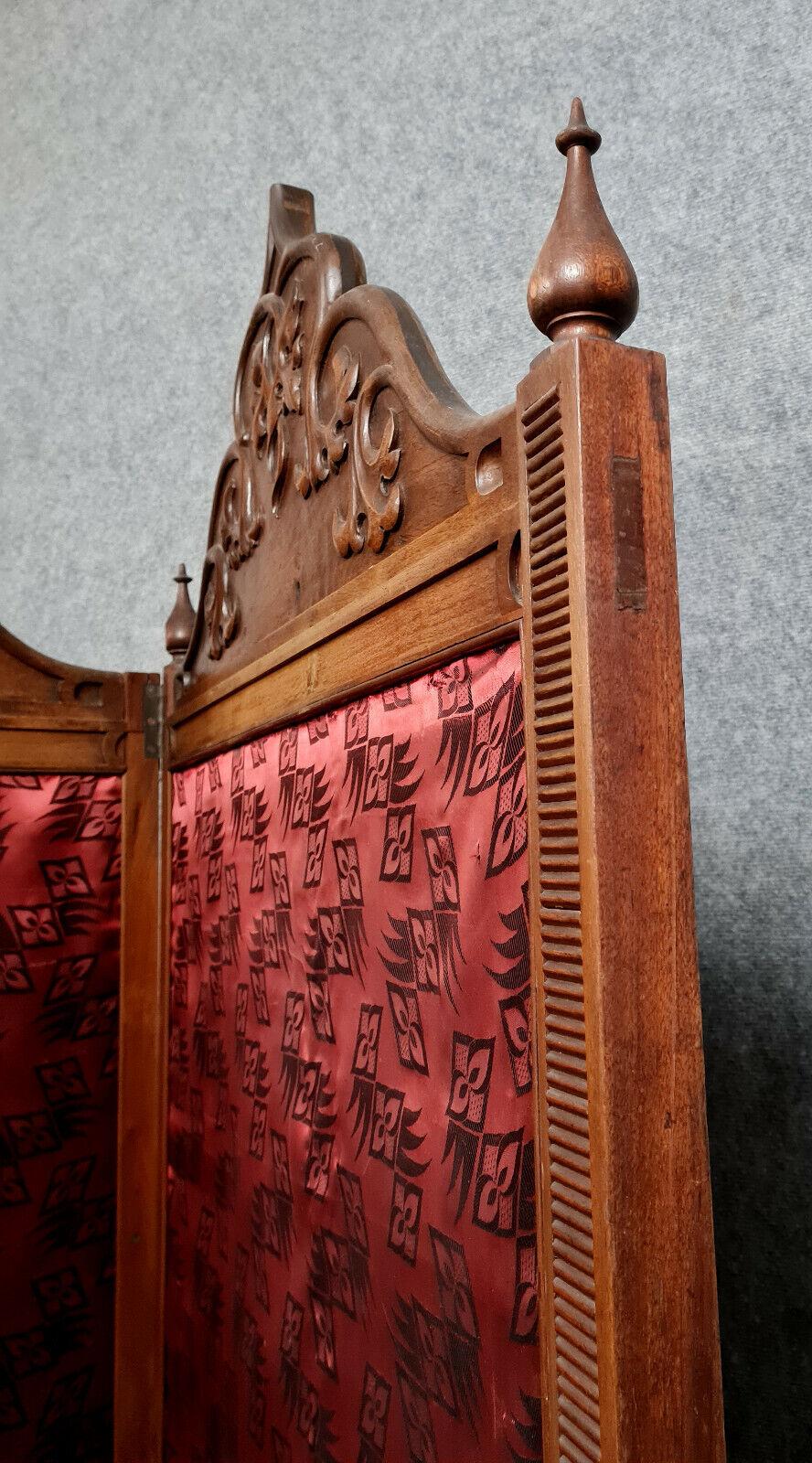 Seltener zweiteiliger klappbarer Raumteiler im orientalischen Stil, spätes 19. Jahrhundert -1X29 im Angebot 1