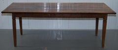 Rare Two Plank Top Solid Chestnut Wood Refectory Dining Table Seats Ten