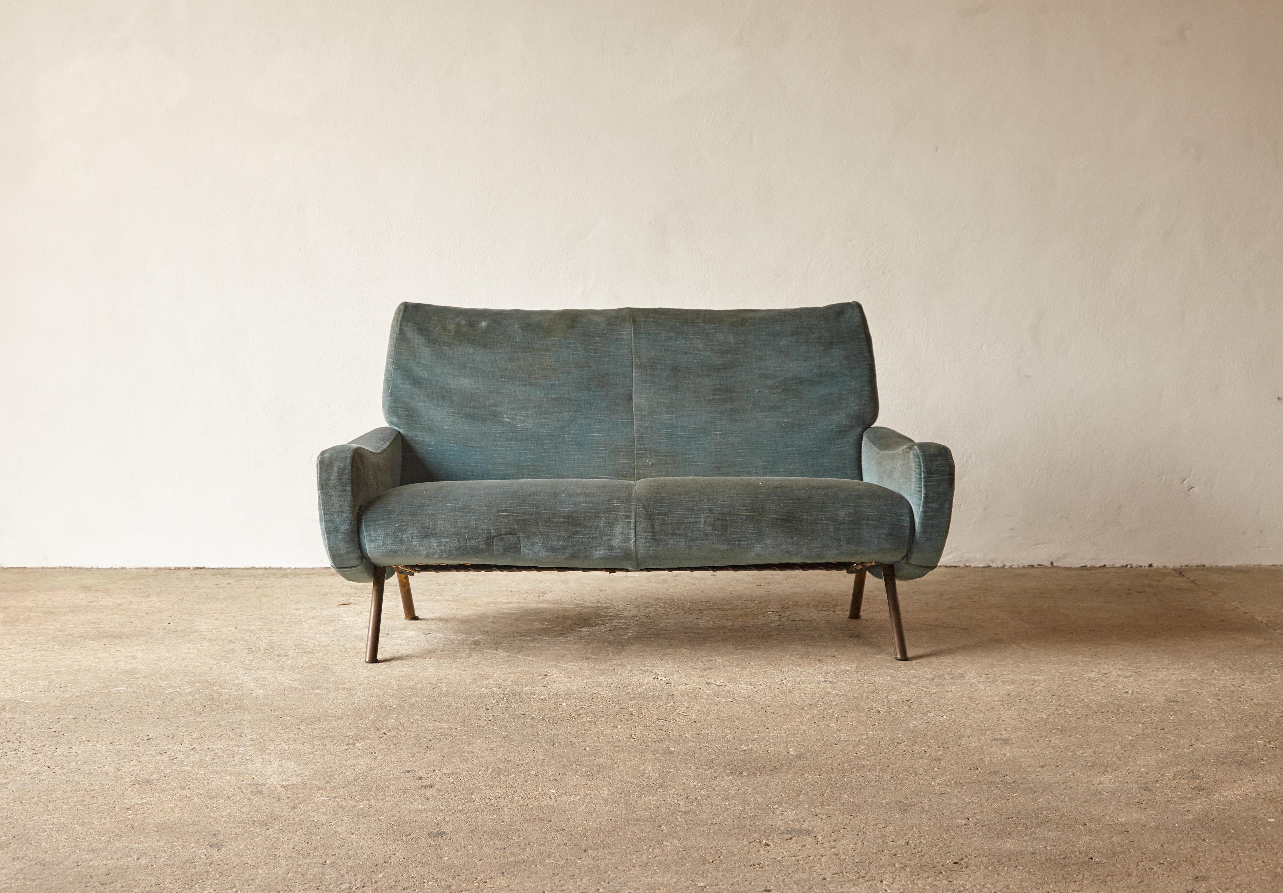 Mid-Century Modern Rare Two-Seat Marco Zanuso Lady Sofa, Arflex, Italy, 1950s/60s for reupholstery