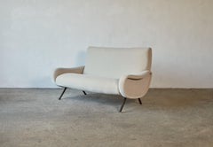 Rare Two-Seat Marco Zanuso Lady Sofa, Arflex, Italy, 1950s/60s, New Mohair