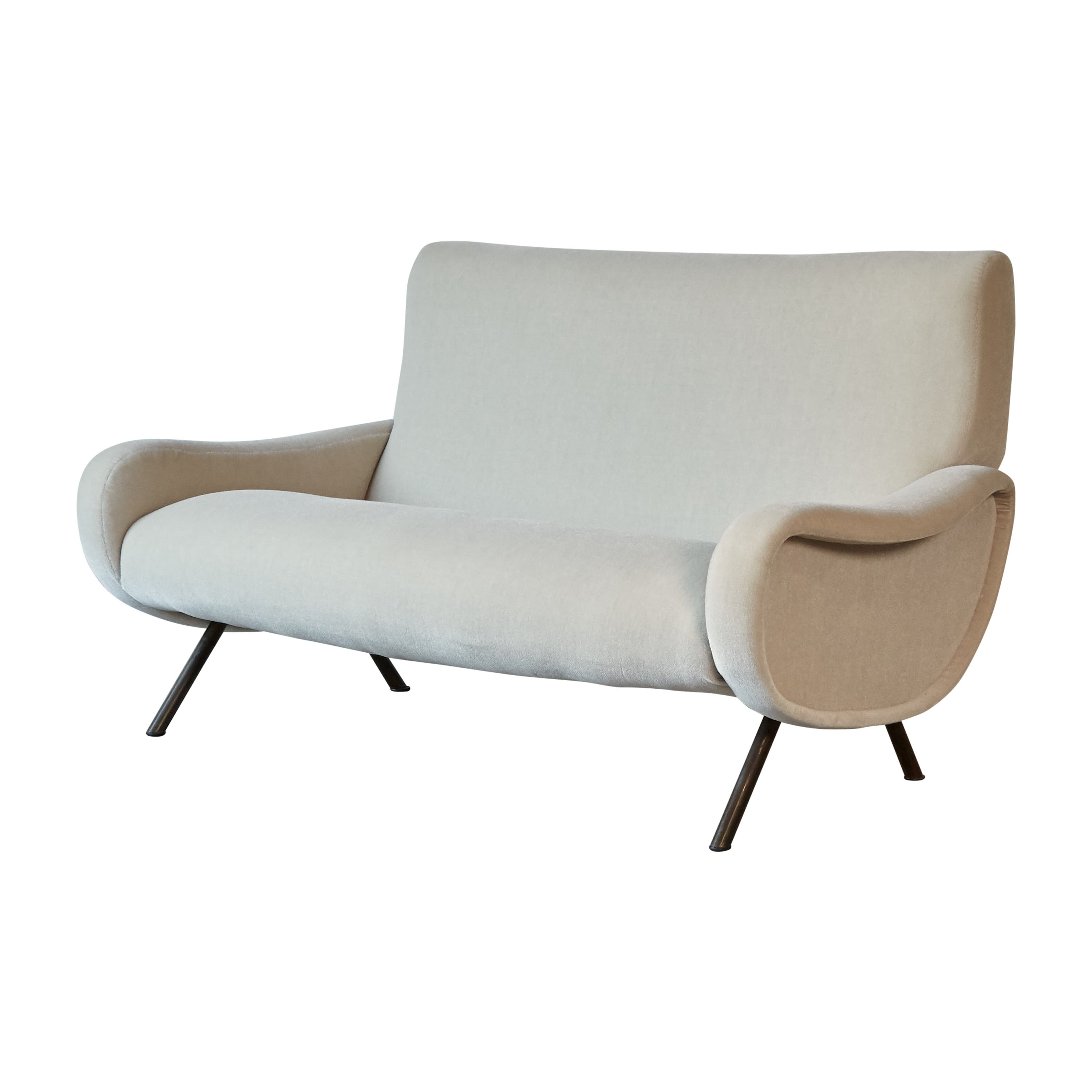 Rare Two-Seat Marco Zanuso Lady Sofa, Arflex, Italy, 1950s/60s, New Mohair