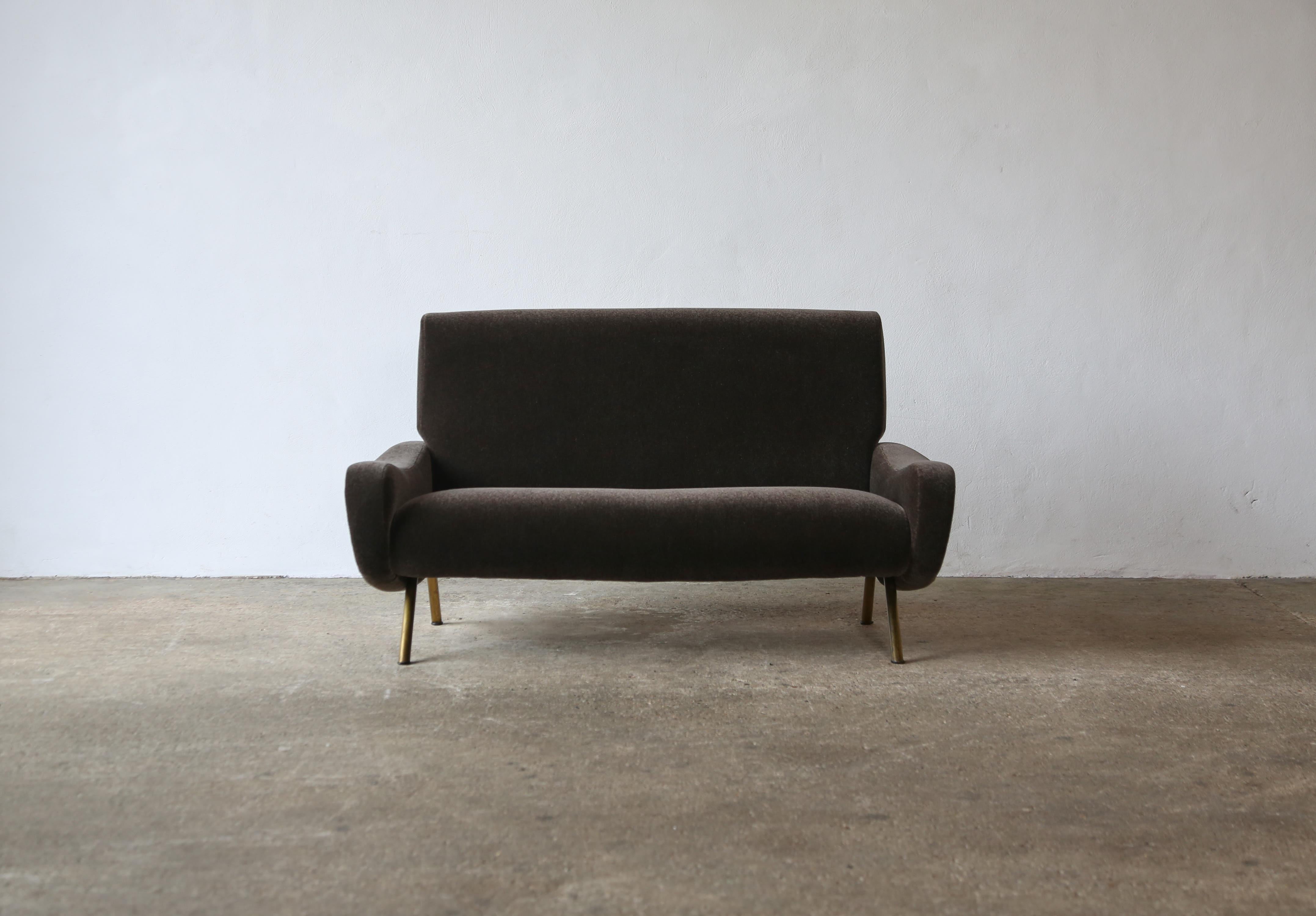 Mid-Century Modern Rare Two-Seat Marco Zanuso Lady Sofa, Arflex, Italy, 1960s, New Pure Mohair For Sale