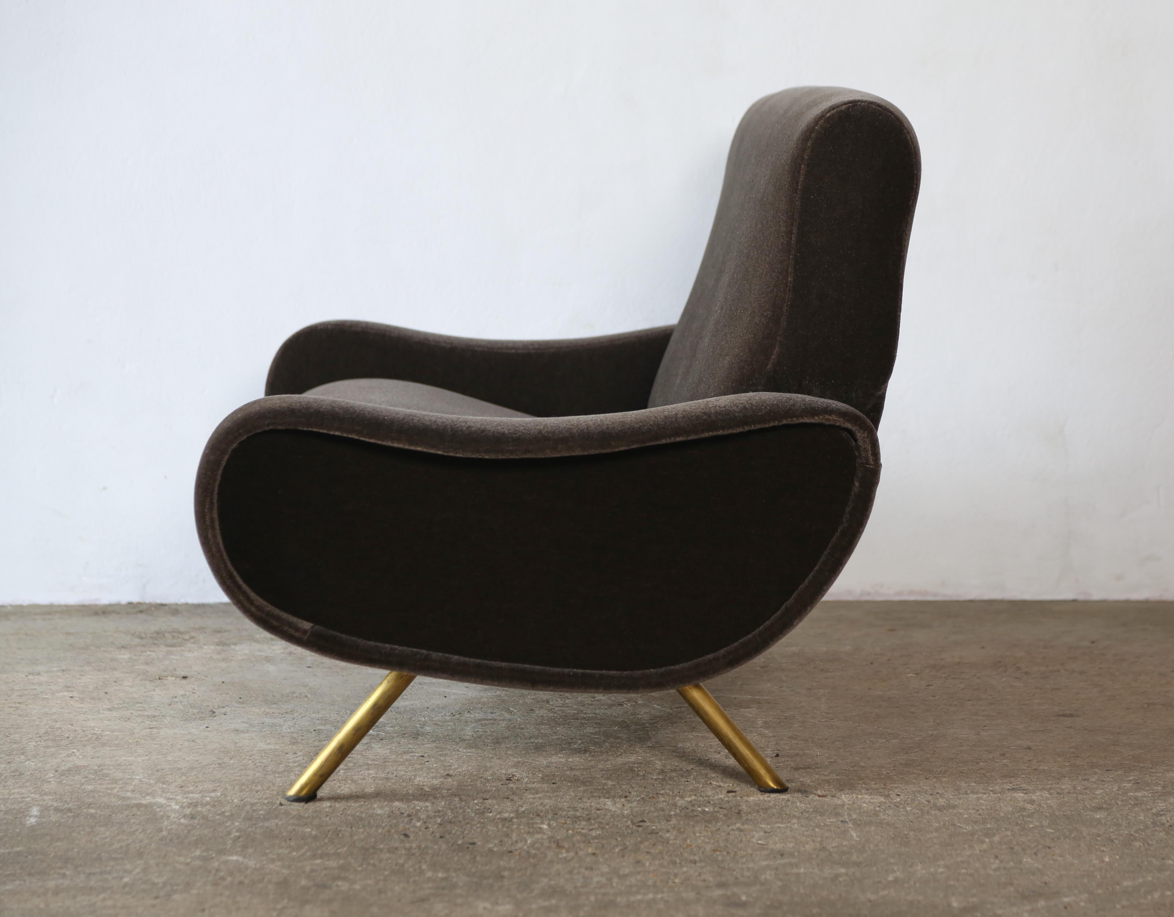 Rare Two-Seat Marco Zanuso Lady Sofa, Arflex, Italy, 1960s, New Pure Mohair 1