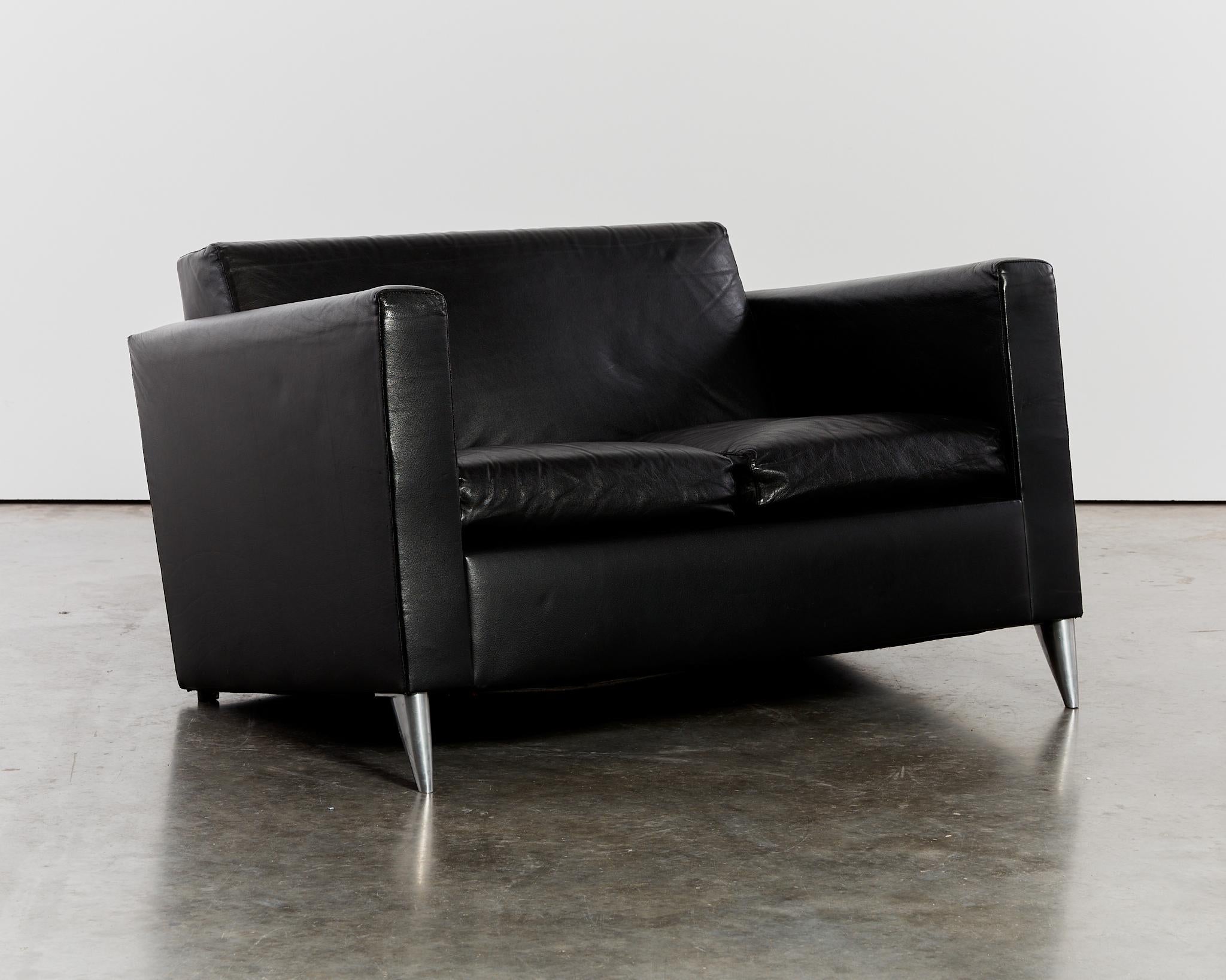 Seltenes zweisitziges Sofa Len Niggelman von Philippe Starck für Disform,  1985 (Postmoderne) im Angebot