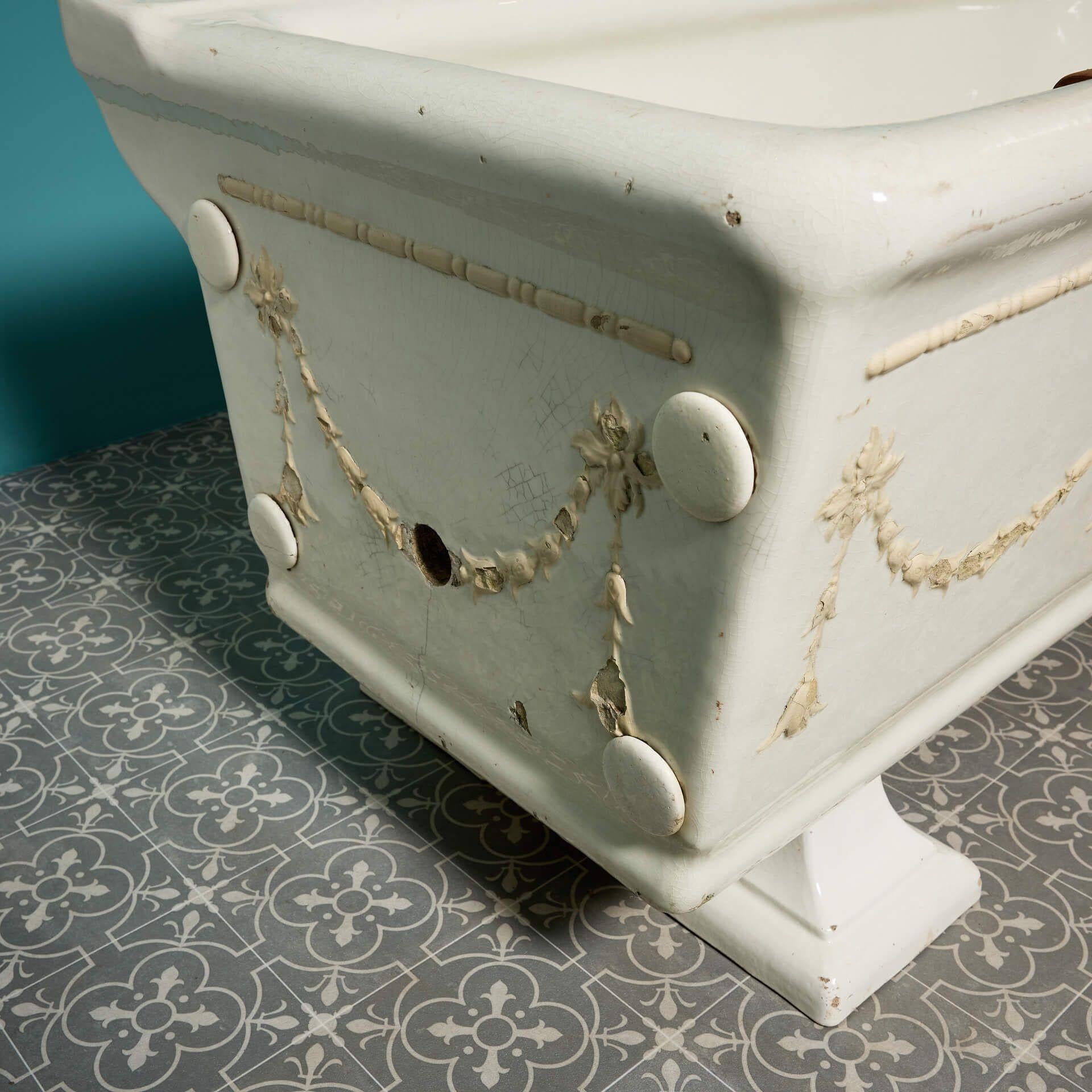 Rare Twyfords Antique Baignoire en grès émaillé en vente 2
