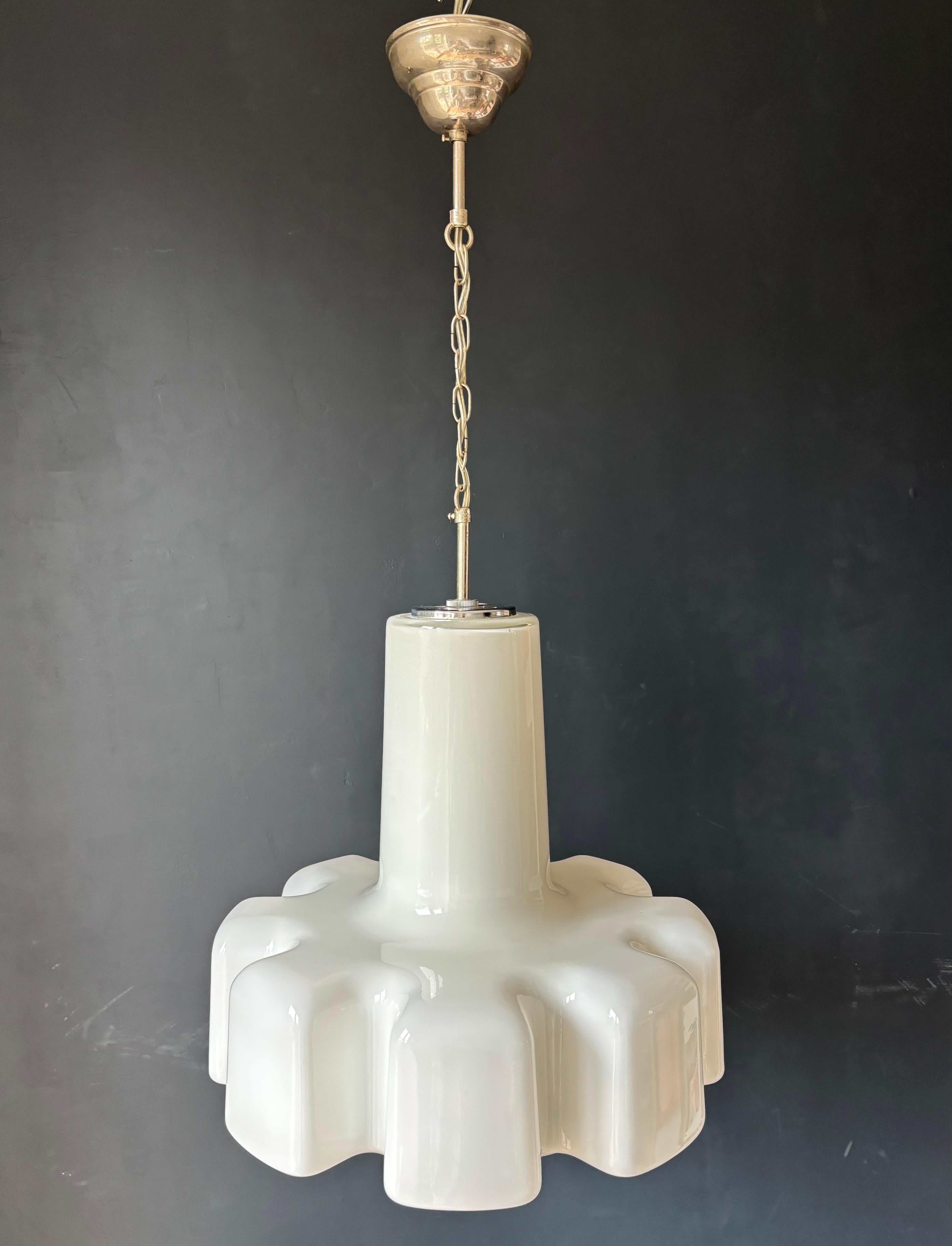 Große, seltene, skulpturale Tynell-Kunstglas-Hängelampe, Schweden, 1960er Jahre im Zustand „Gut“ im Angebot in Copenhagen, DK