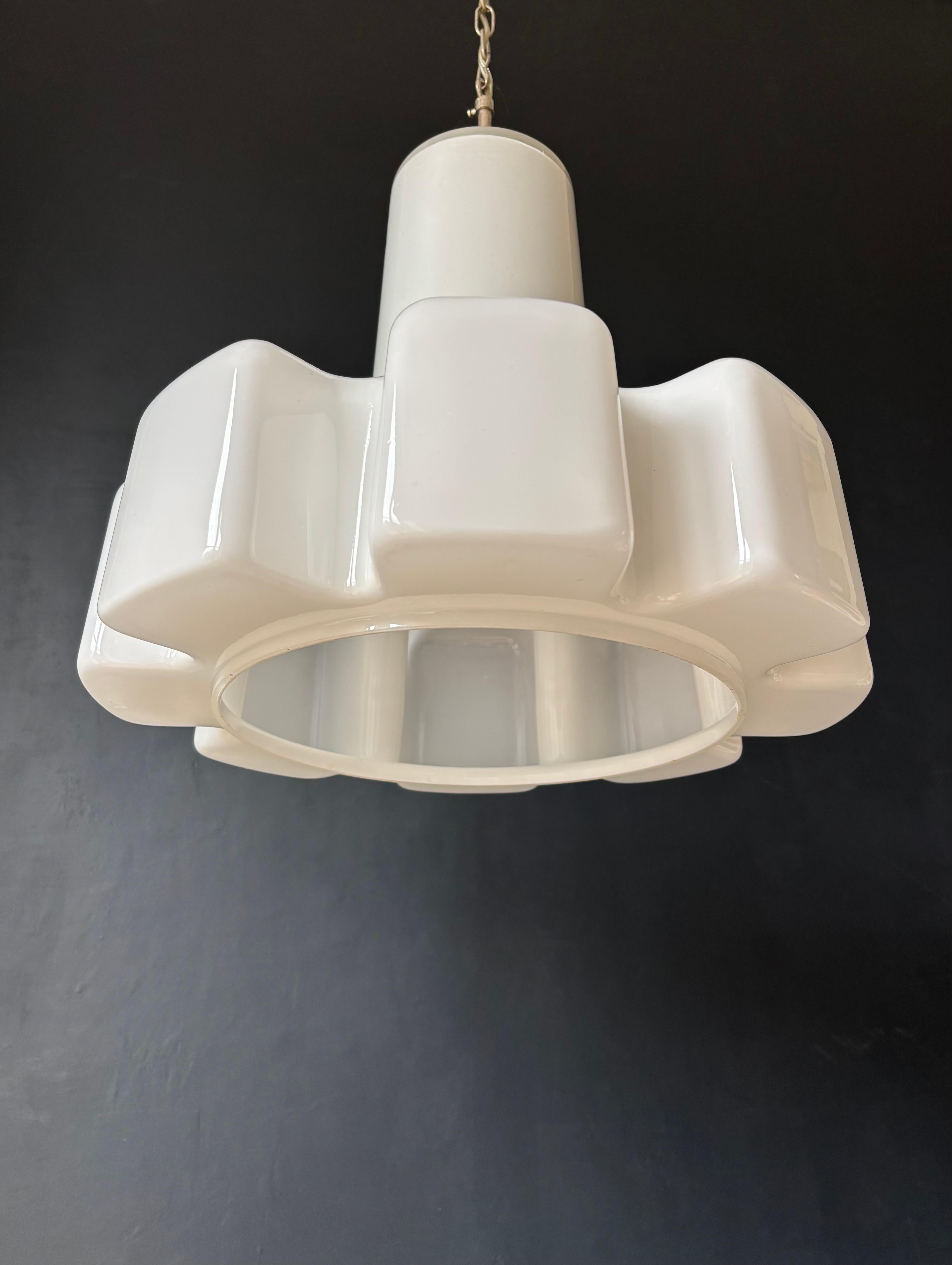 Große, seltene, skulpturale Tynell-Kunstglas-Hängelampe, Schweden, 1960er Jahre (20. Jahrhundert) im Angebot