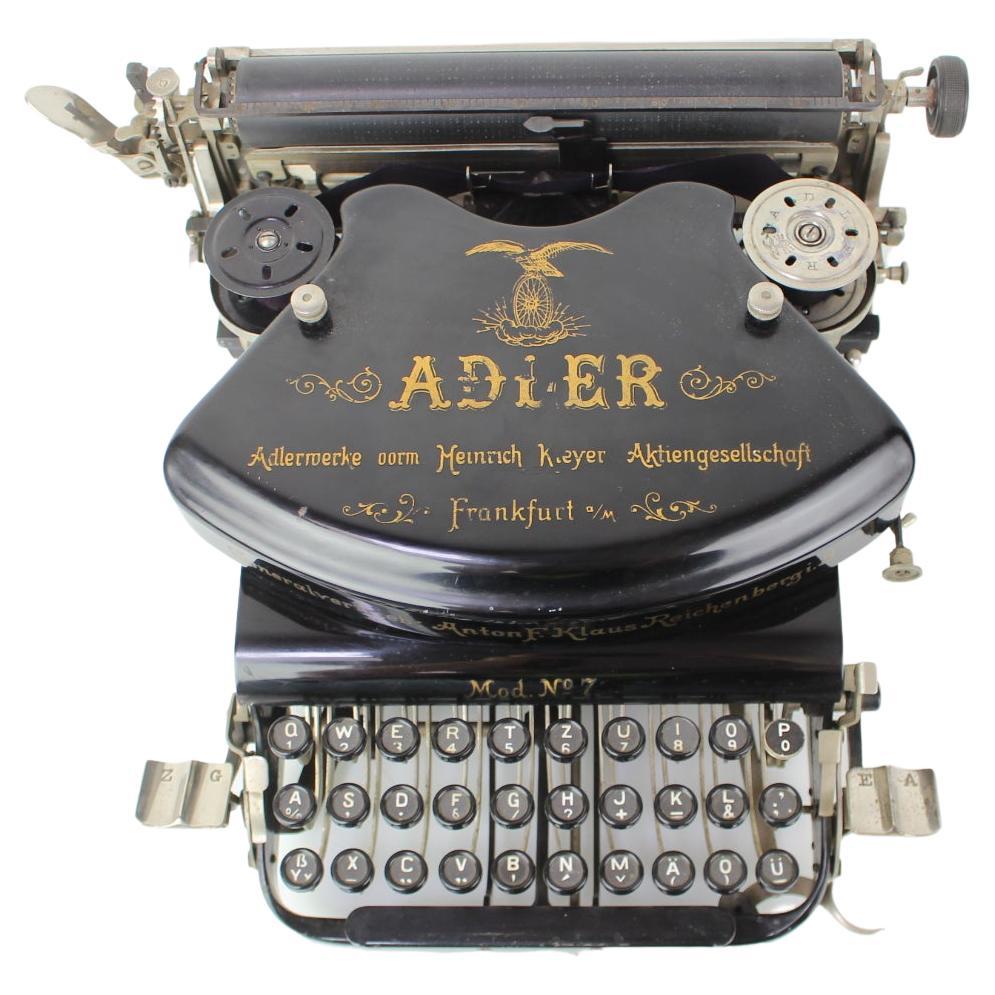  Rare Typewriter ADLER No7, Germany 1900s For Sale
