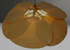 Rare Uchiwa Hana Chandelier by Ingo Maurer - Japanese Paper and Bamboo, 1970s