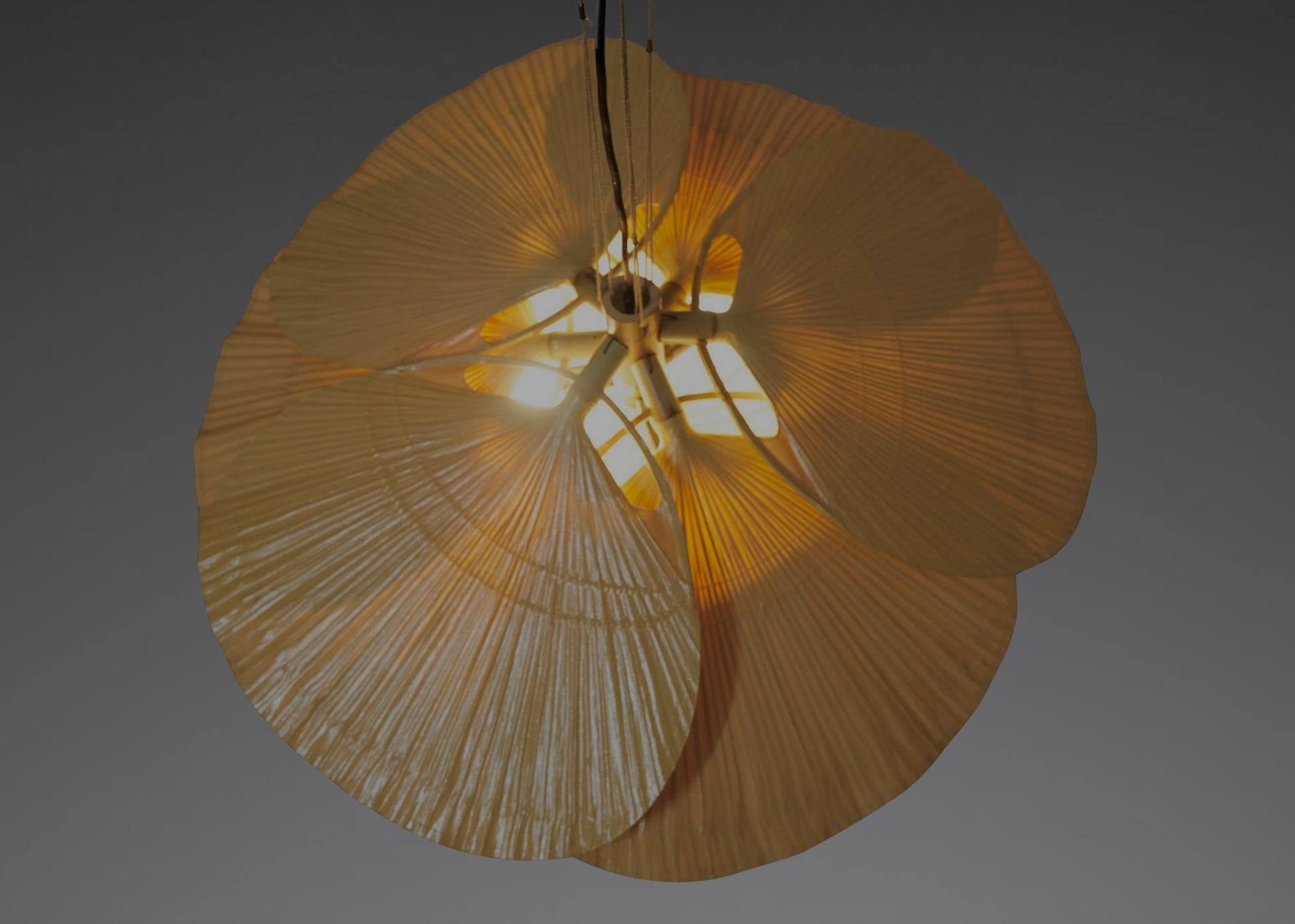 Raro lampadario Hana Or di Ingo Maurer - carta giapponese e bambù, anni '70 In condizioni ottime in vendita a Echt, NL