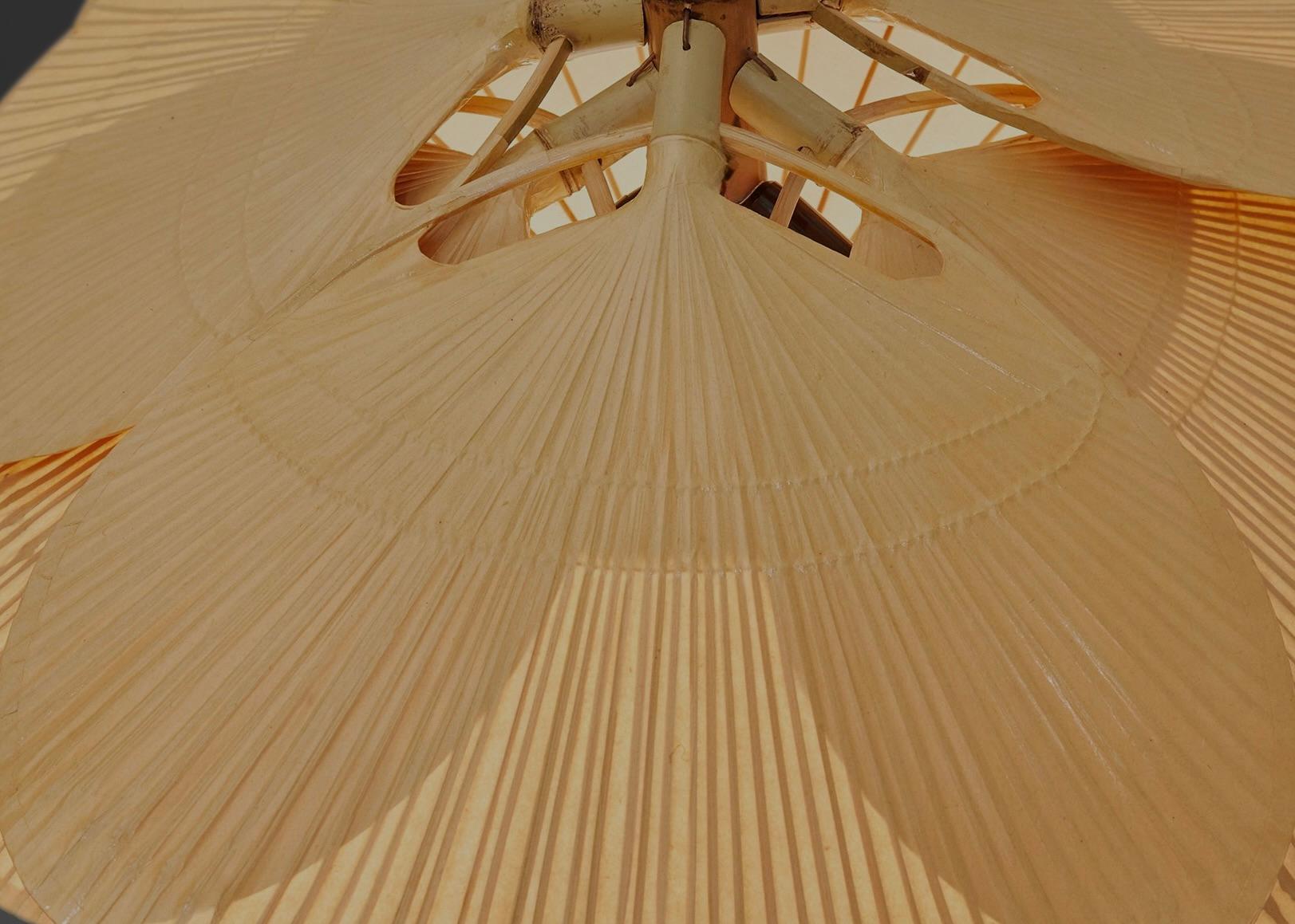 XX secolo Raro lampadario Hana Or di Ingo Maurer - carta giapponese e bambù, anni '70 in vendita