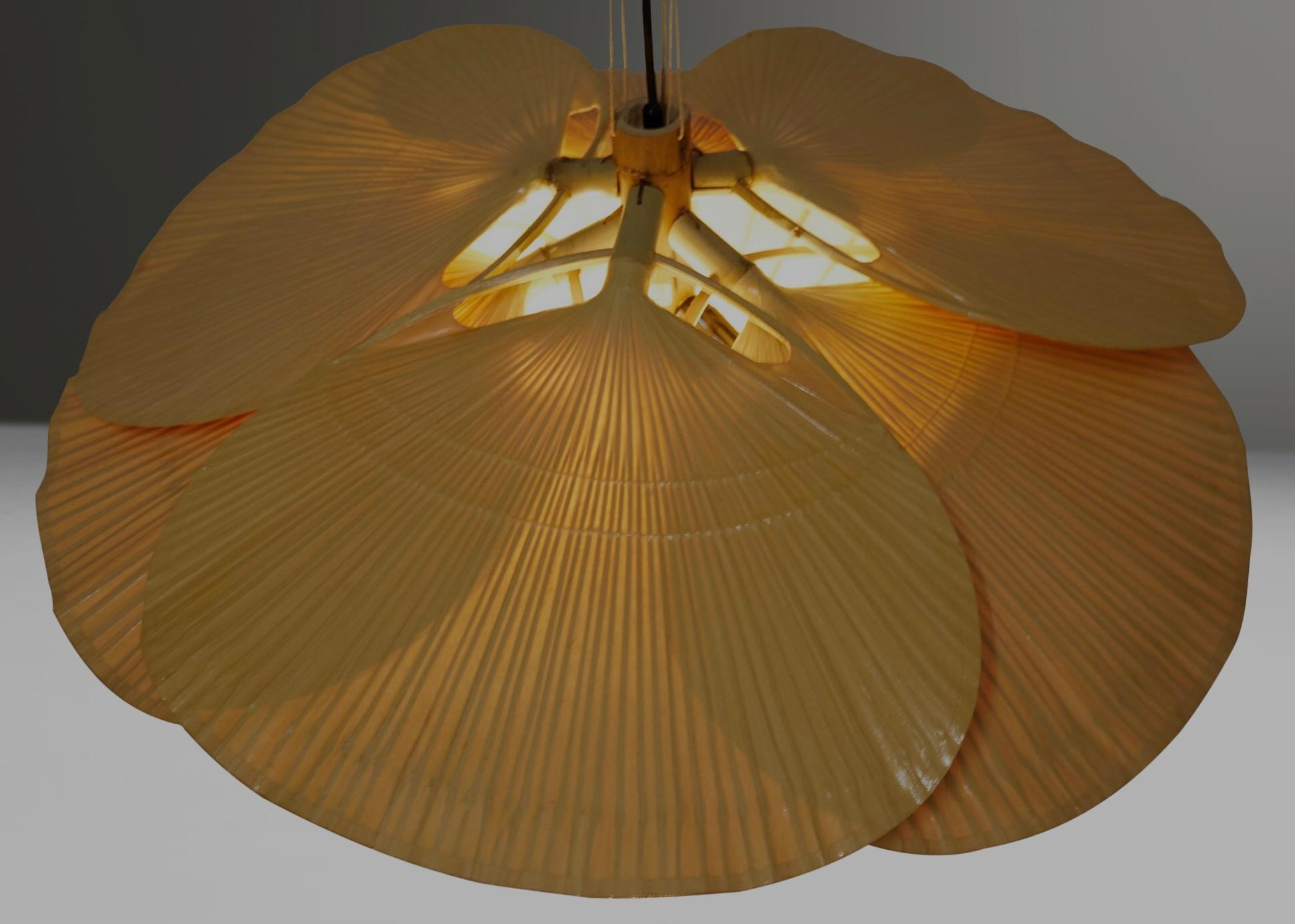 Raro lampadario Hana Or di Ingo Maurer - carta giapponese e bambù, anni '70 in vendita 1