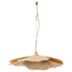 Rare Uchiwa Hana Chandelier by Ingo Maurer - Japanese Paper and Bamboo, 1970s